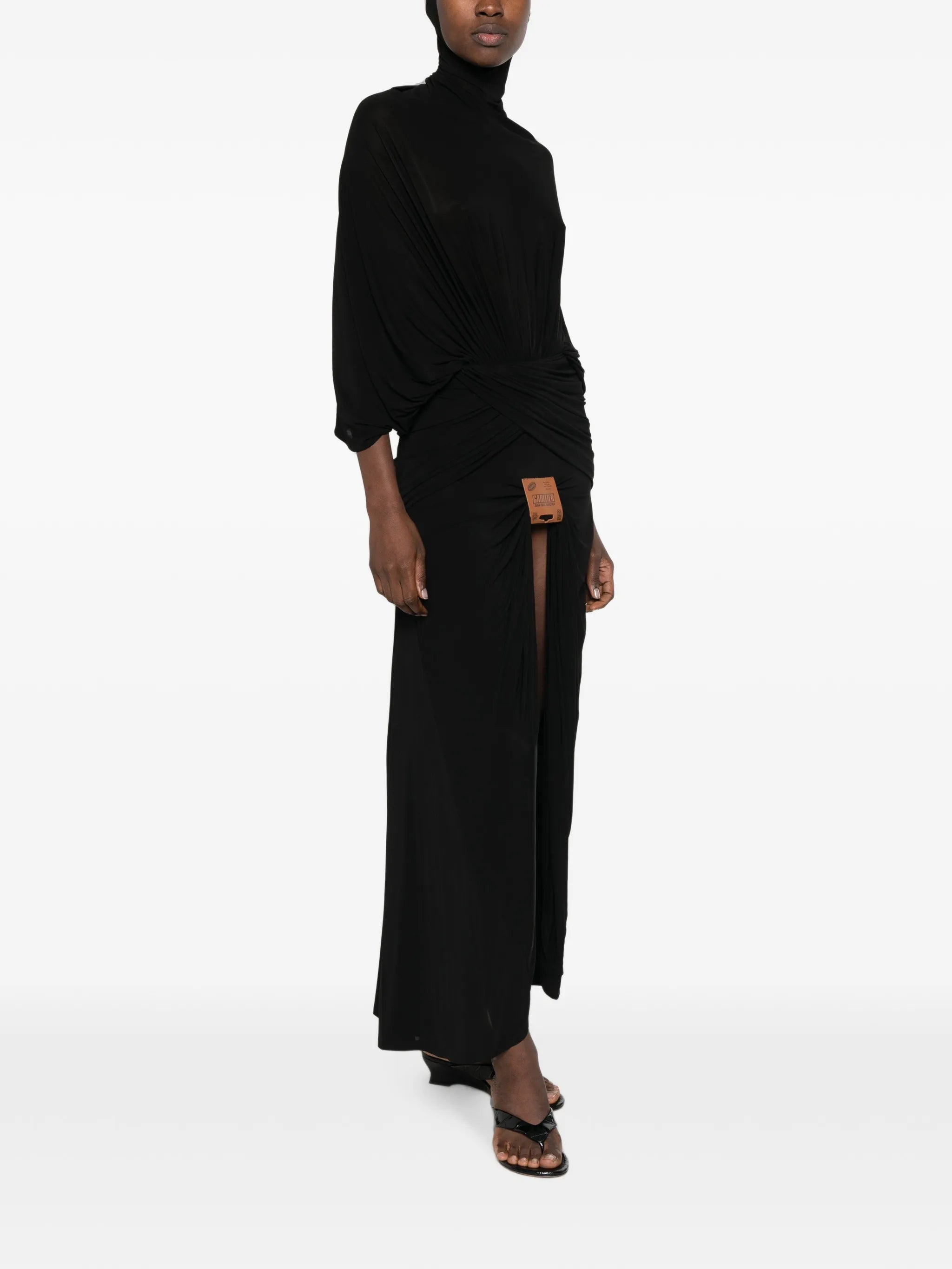Jean Paul Gaultier Jean Paul Gaultier Draped Logo-patch Maxi Dress, view 2
