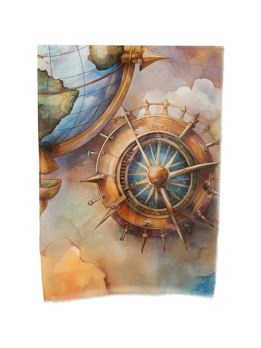 D'aniello D'aniello Graphic-print Frayed Scarf