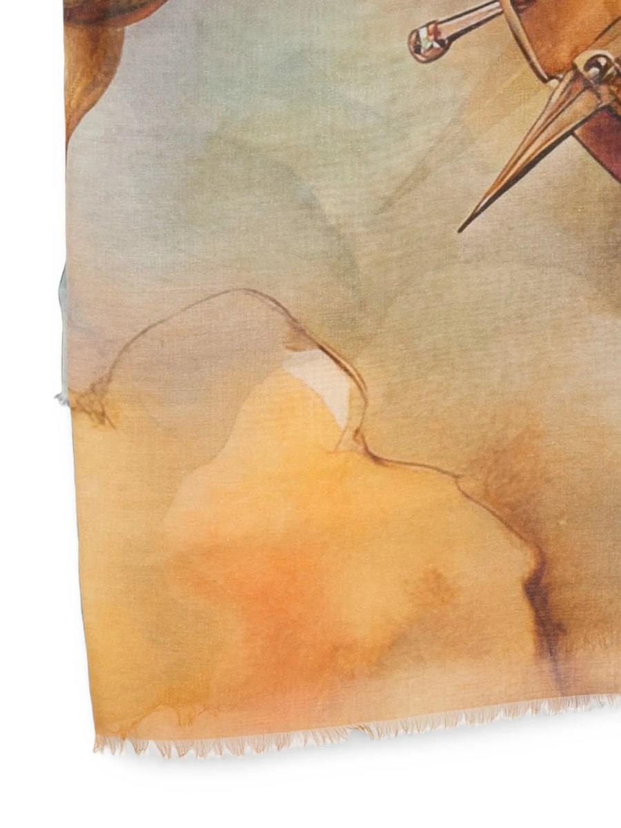D'aniello D'aniello Graphic-print Frayed Scarf, view 2