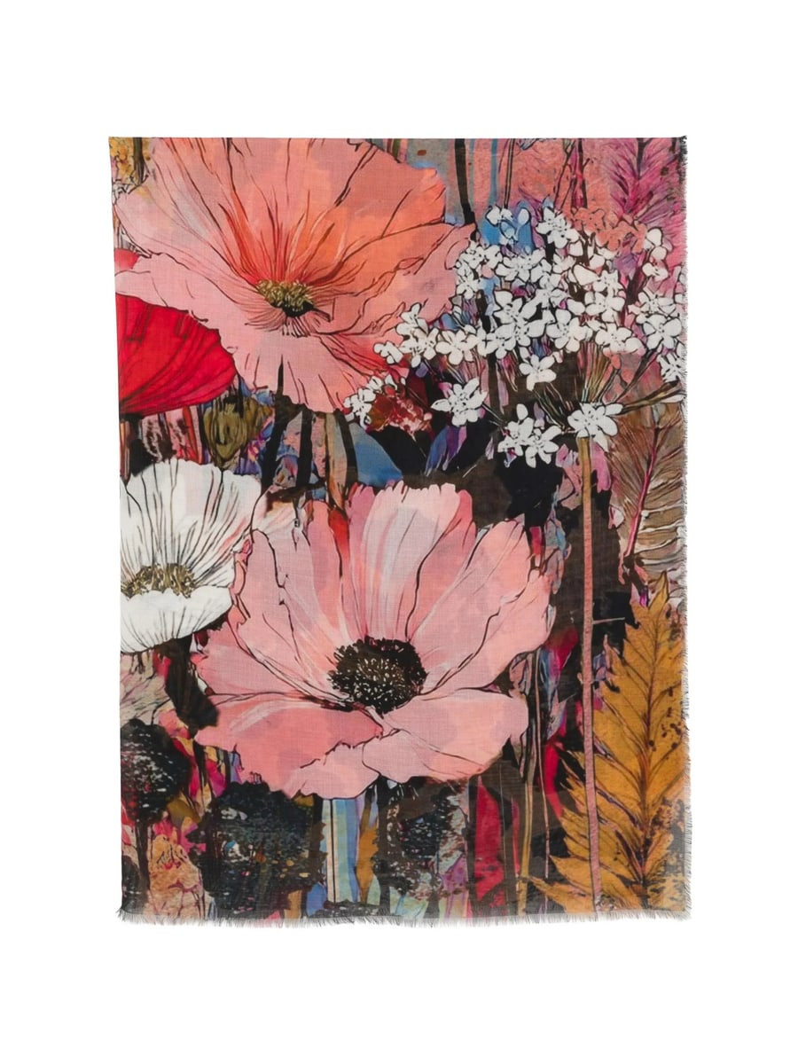D'aniello D'aniello Floral-print Leopard-pattern Scarf