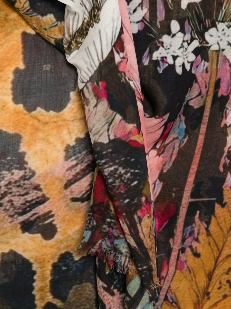 D'aniello D'aniello Floral-print Leopard-pattern Scarf, view 2