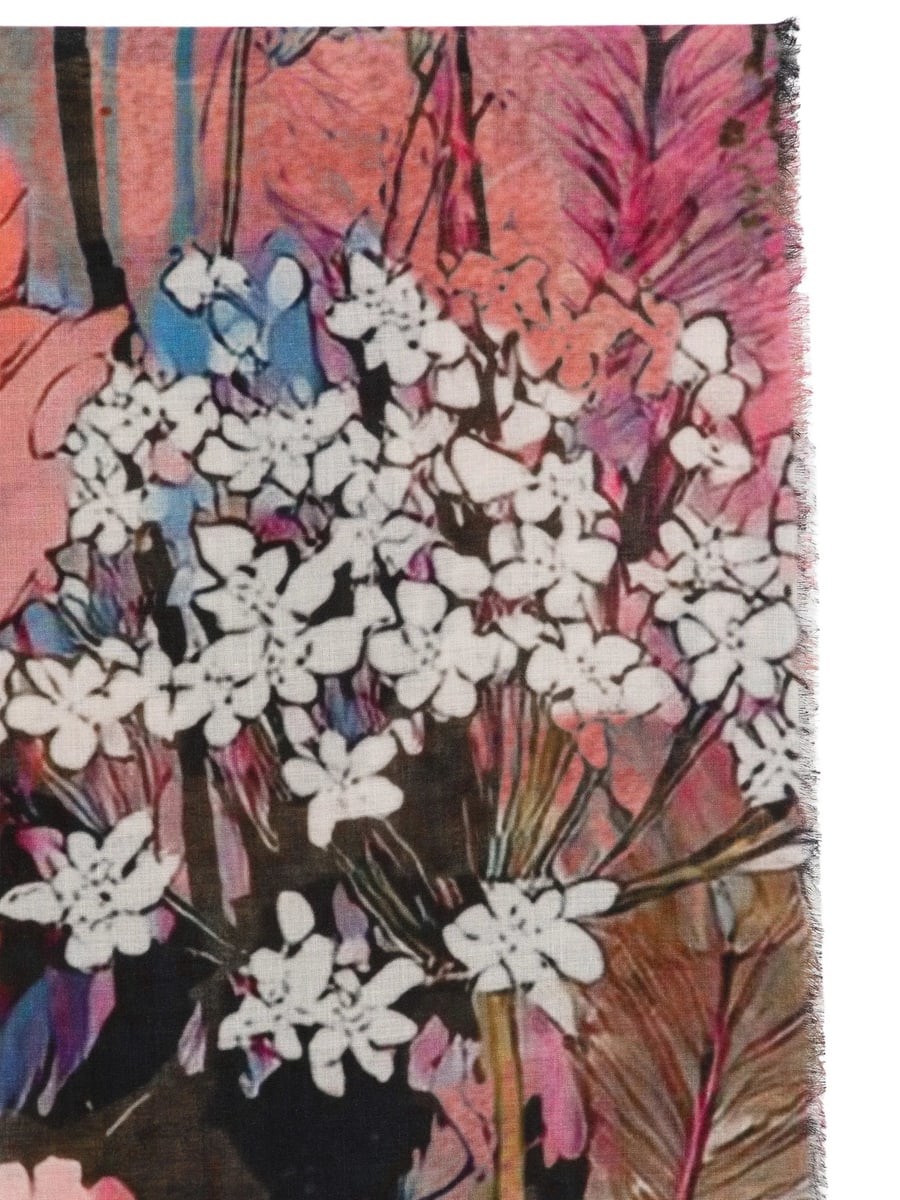 D'aniello D'aniello Floral-print Leopard-pattern Scarf, view 3