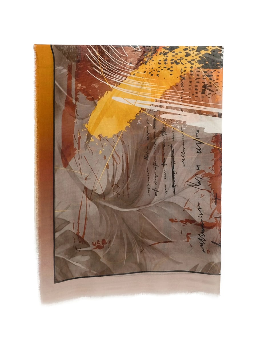 D'aniello D'aniello Abstract-print Frayed-edge Scarf