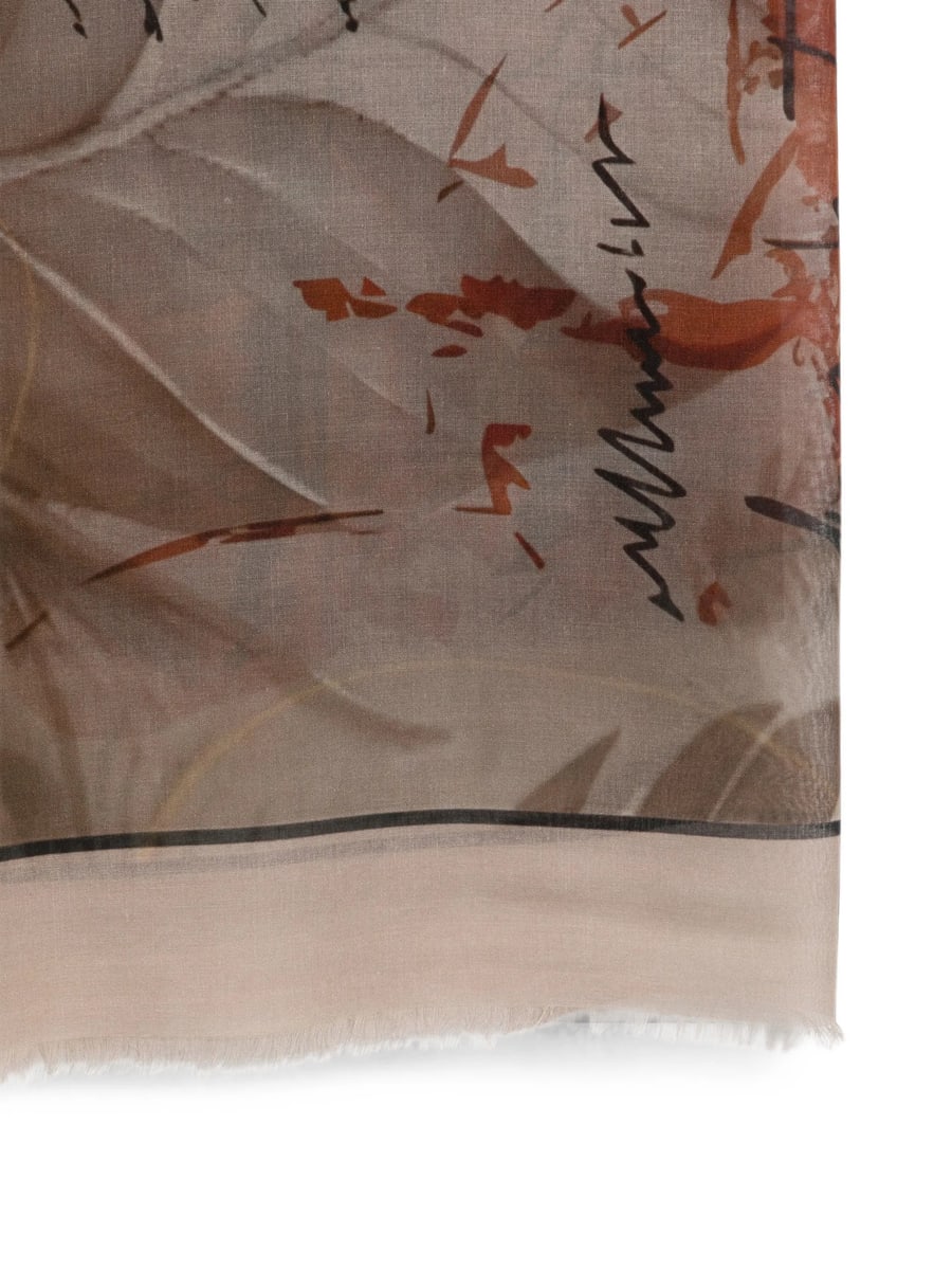 D'aniello D'aniello Abstract-print Frayed-edge Scarf, view 3