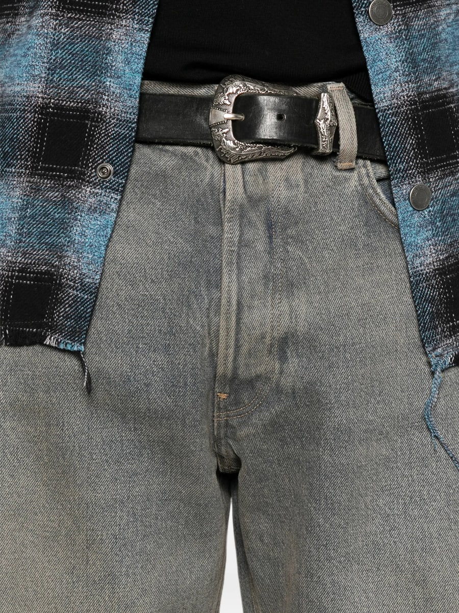 Haikure Haikure Faded-effect Logo-patch Jeans, view 3
