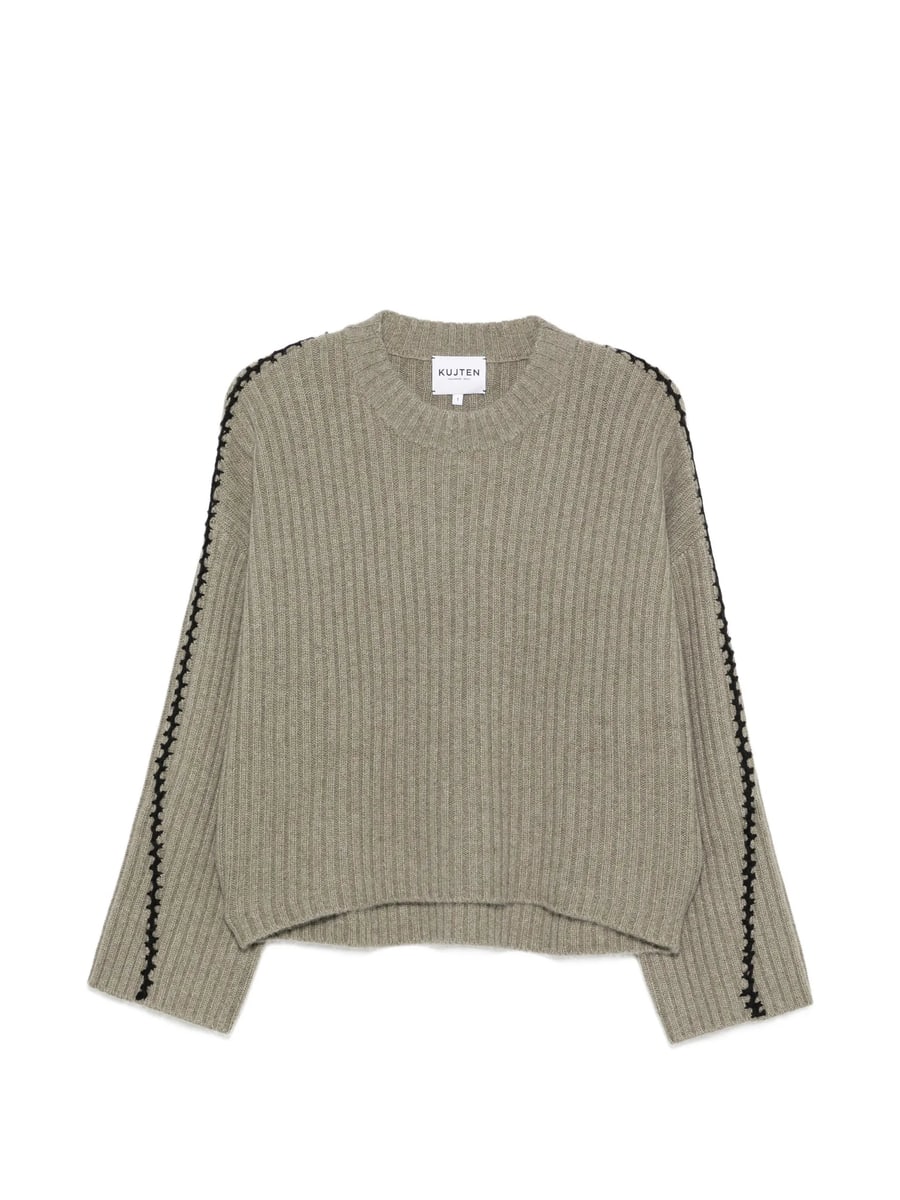 Kujten Kujten Ribbed Whipstitch-trim Sweater
