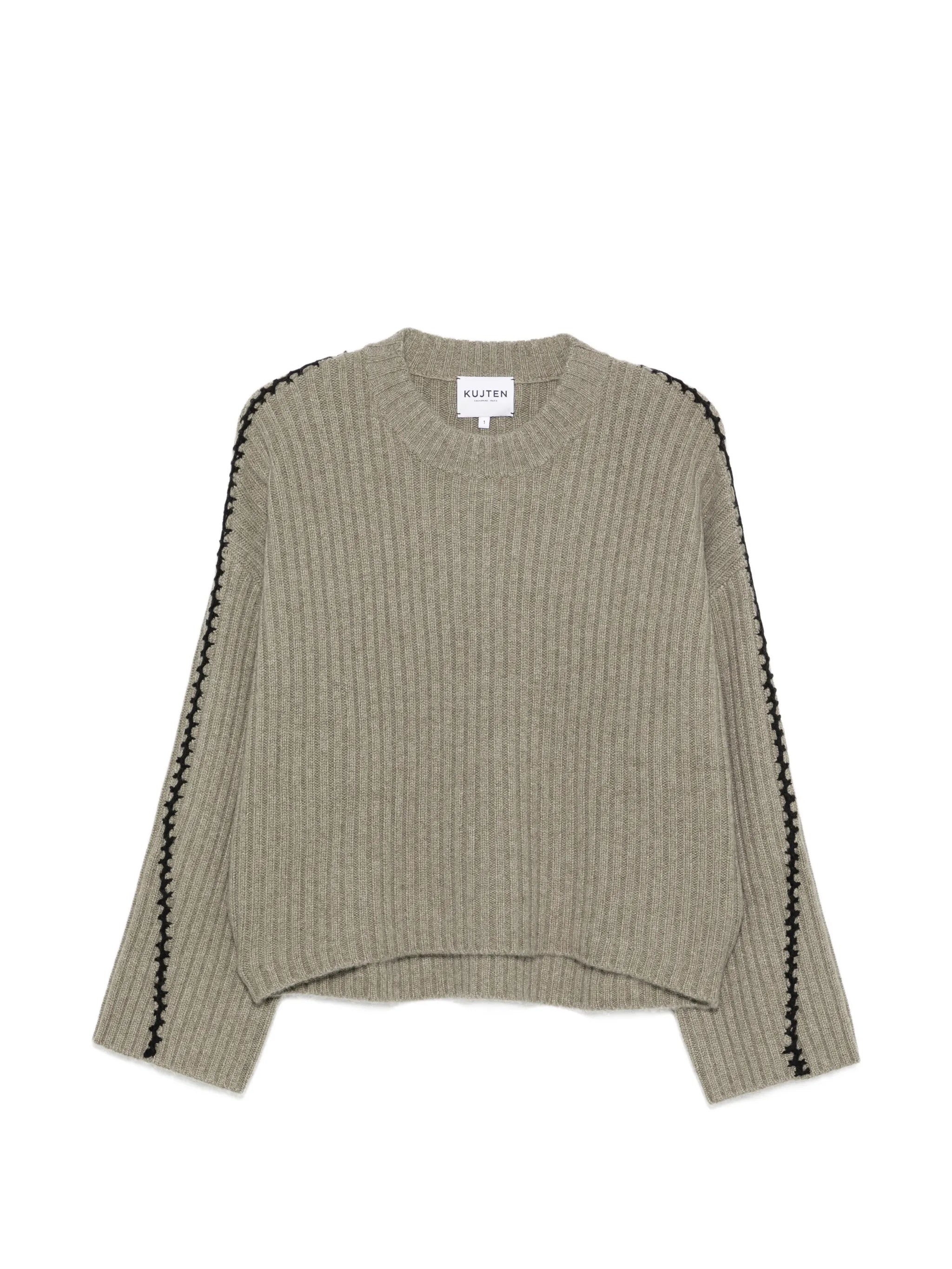 Kujten Kujten Ribbed Whipstitch-trim Sweater