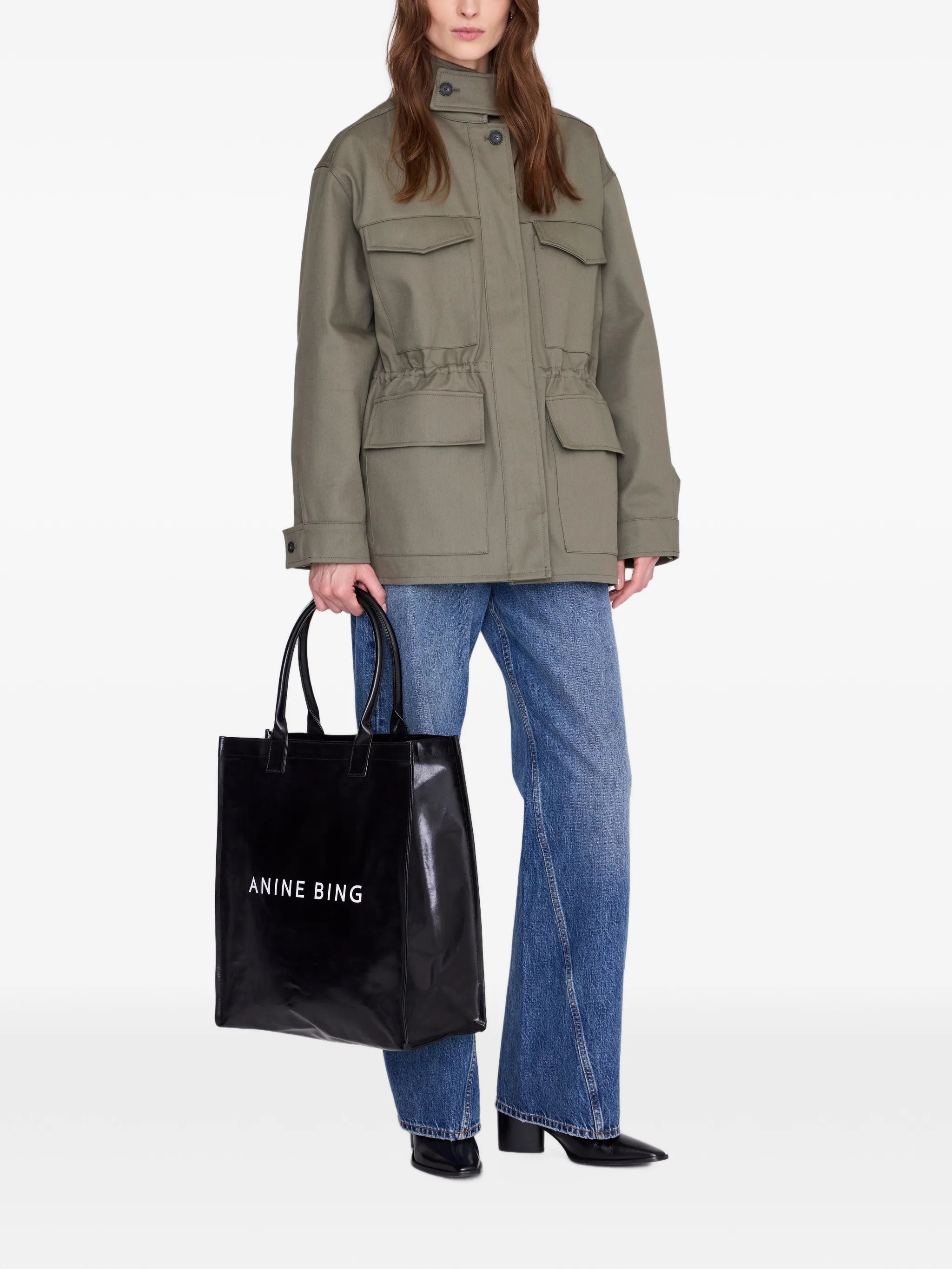 Anine Bing Anine Bing Leonie Coated Canvas Tote, view 2