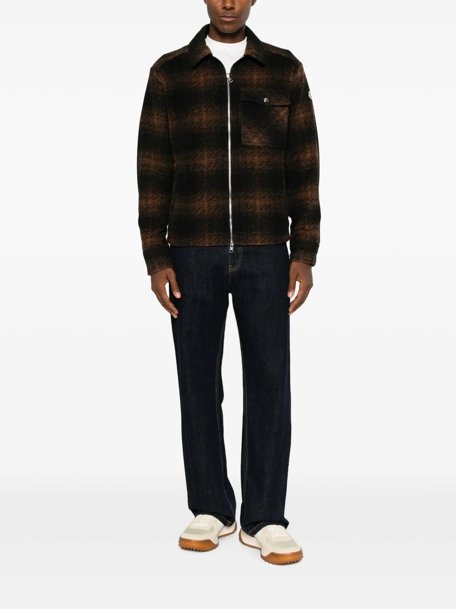 Moncler Moncler Check-pattern Zip-up Overshirt, view 2