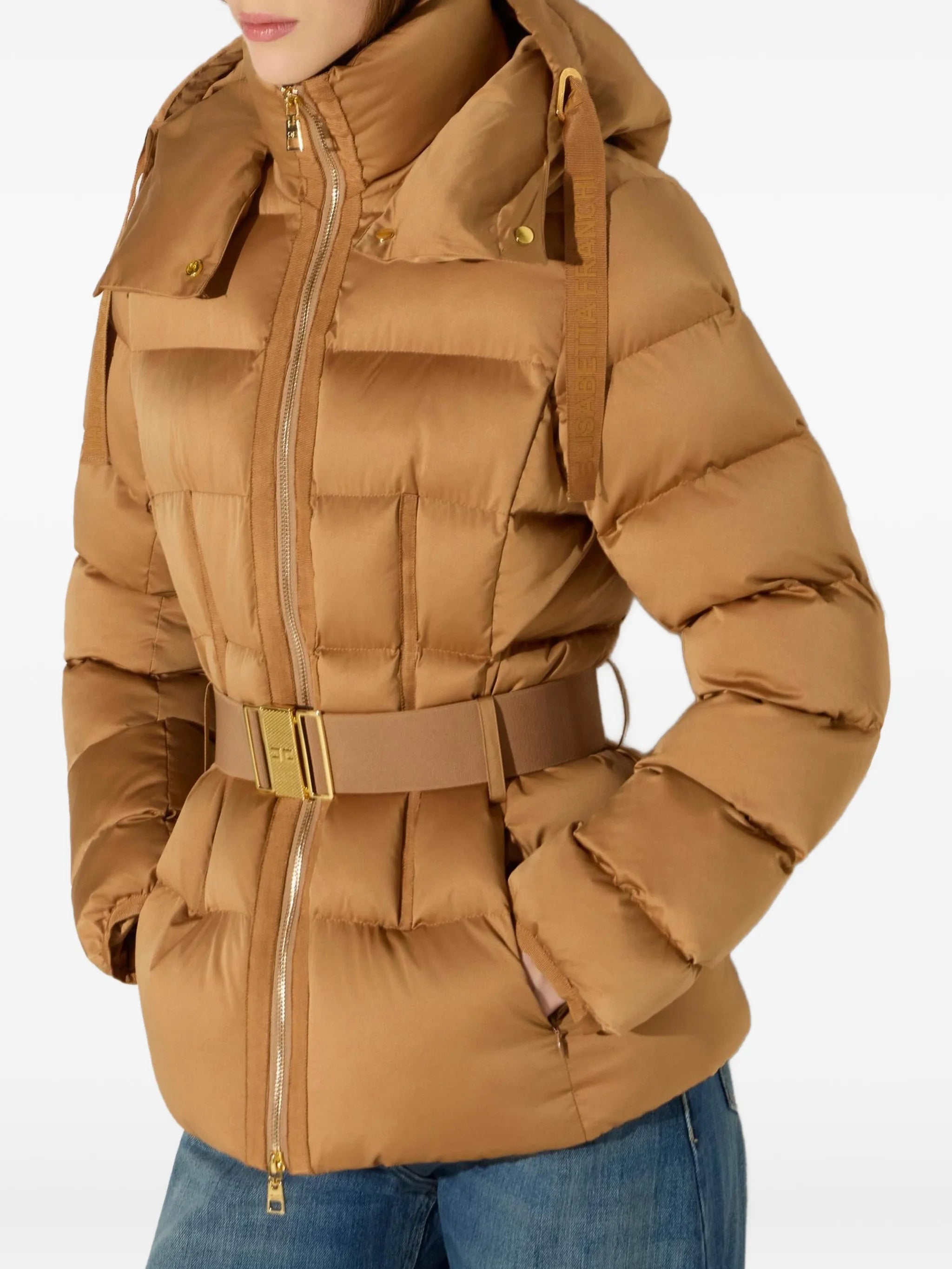 Elisabetta Franchi Elisabetta Franchi Down Jacket In Voile Fabric, view 2
