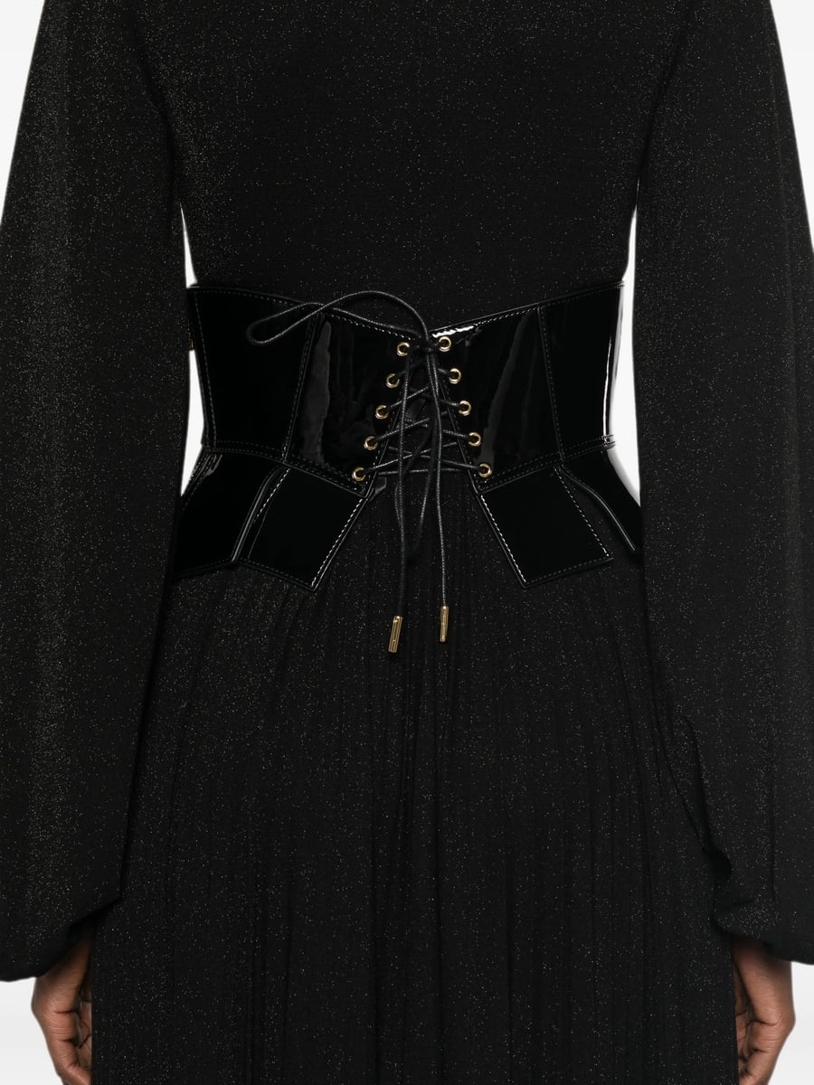 Elisabetta Franchi Elisabetta Franchi Corset-style Pleated Maxi Dress, view 3