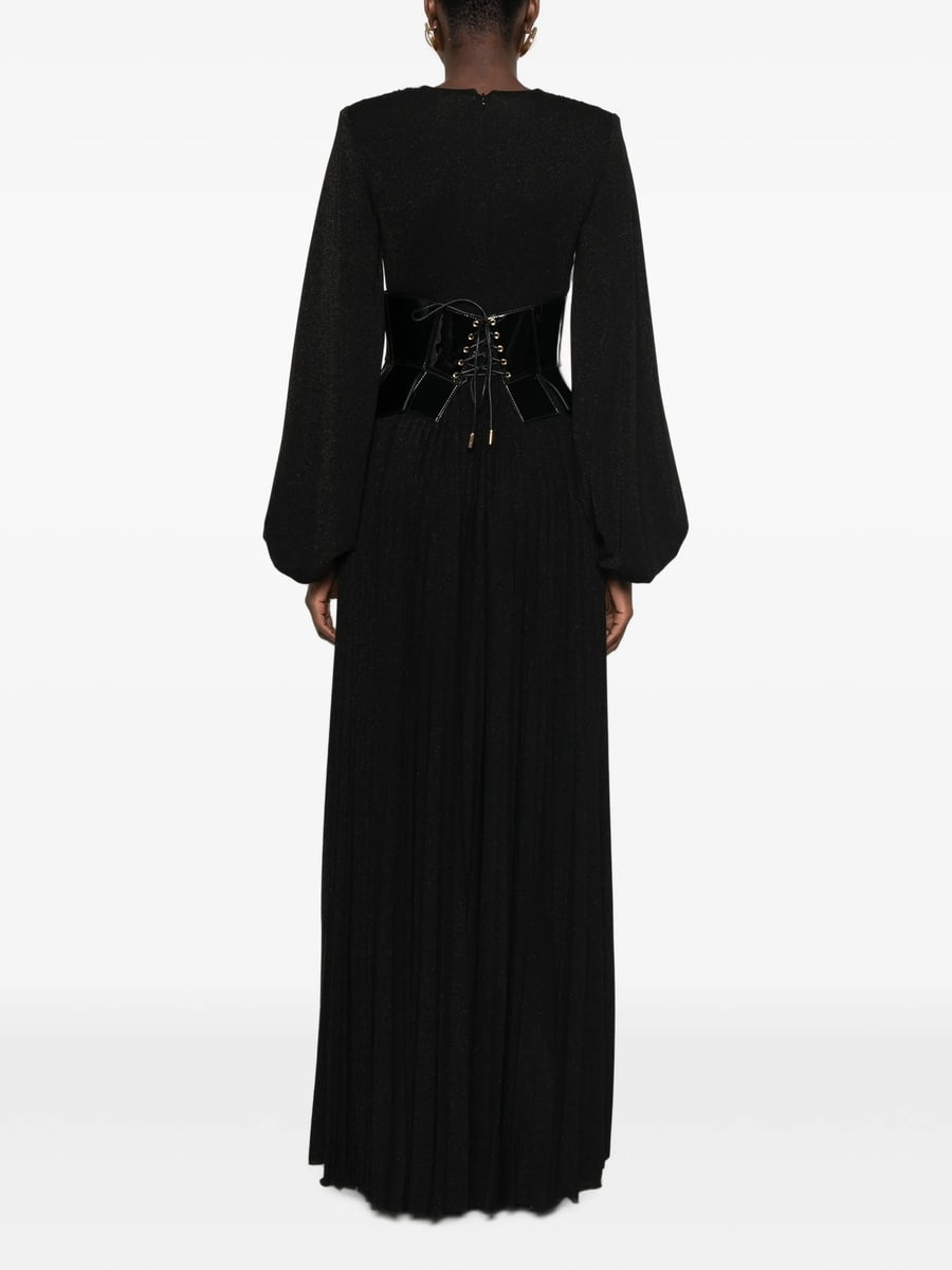 Elisabetta Franchi Elisabetta Franchi Corset-style Pleated Maxi Dress, view 4