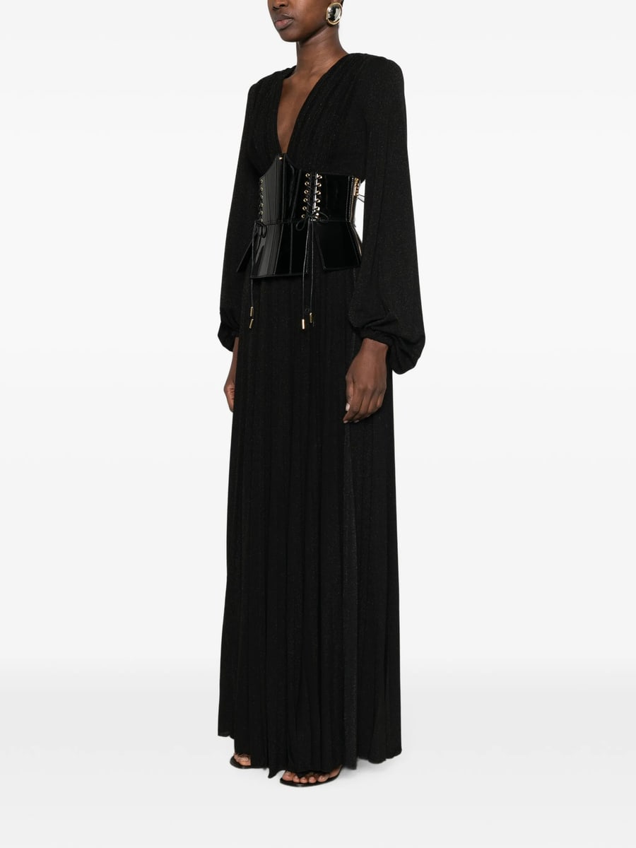 Elisabetta Franchi Elisabetta Franchi Corset-style Pleated Maxi Dress, view 5
