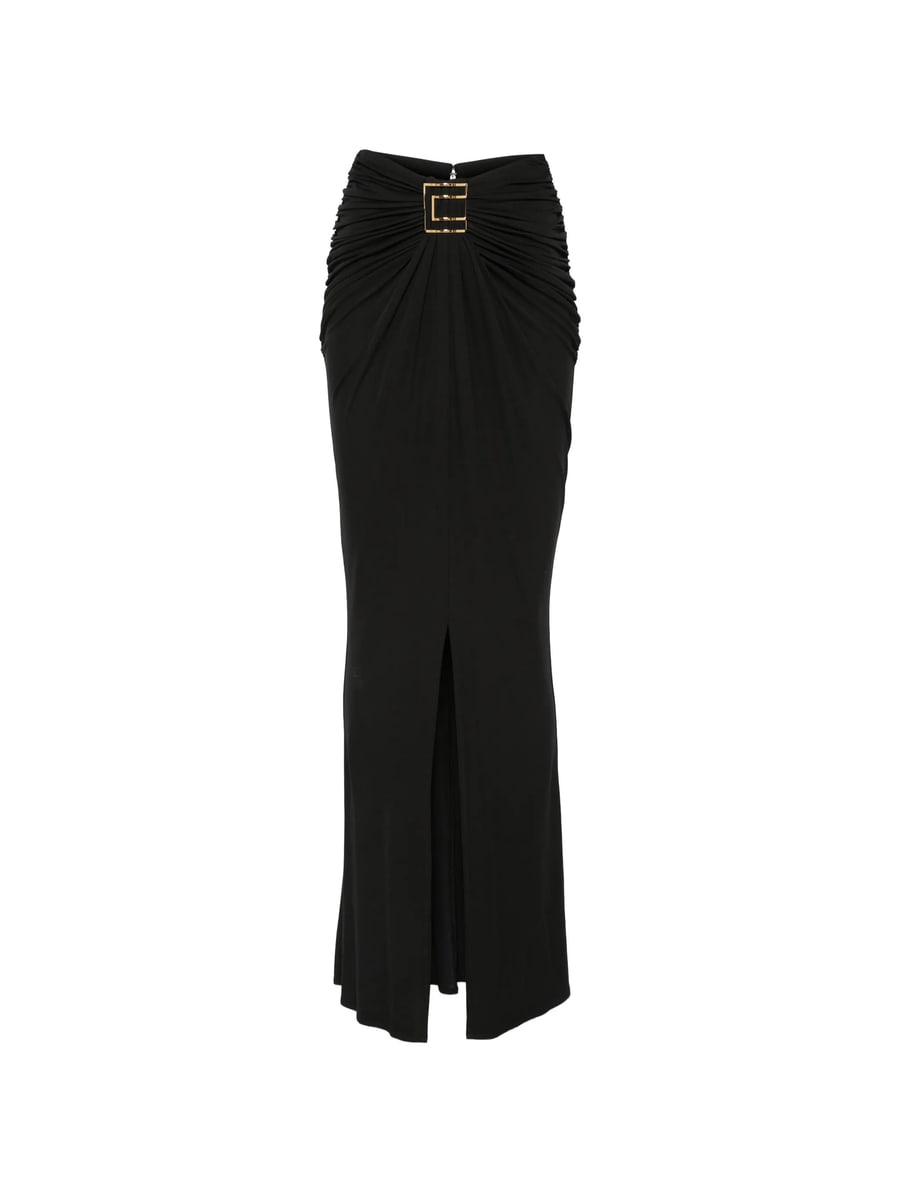 Elisabetta Franchi Elisabetta Franchi Ruched Logo-plaque Skirt