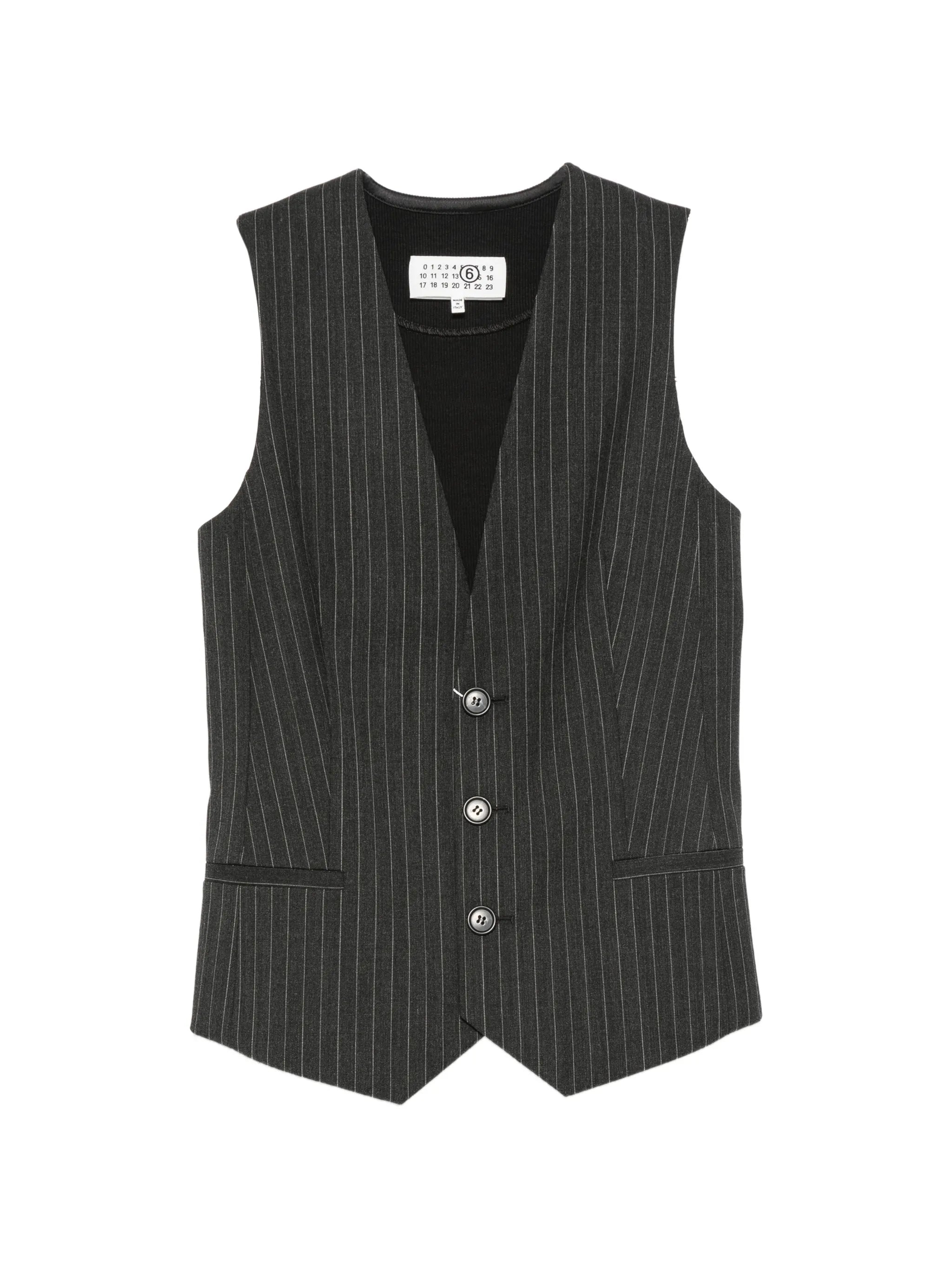 MM6 Maison Margiela Mm6 Maison Margiela Pinstripe-pattern Sleeveless Waistcoat