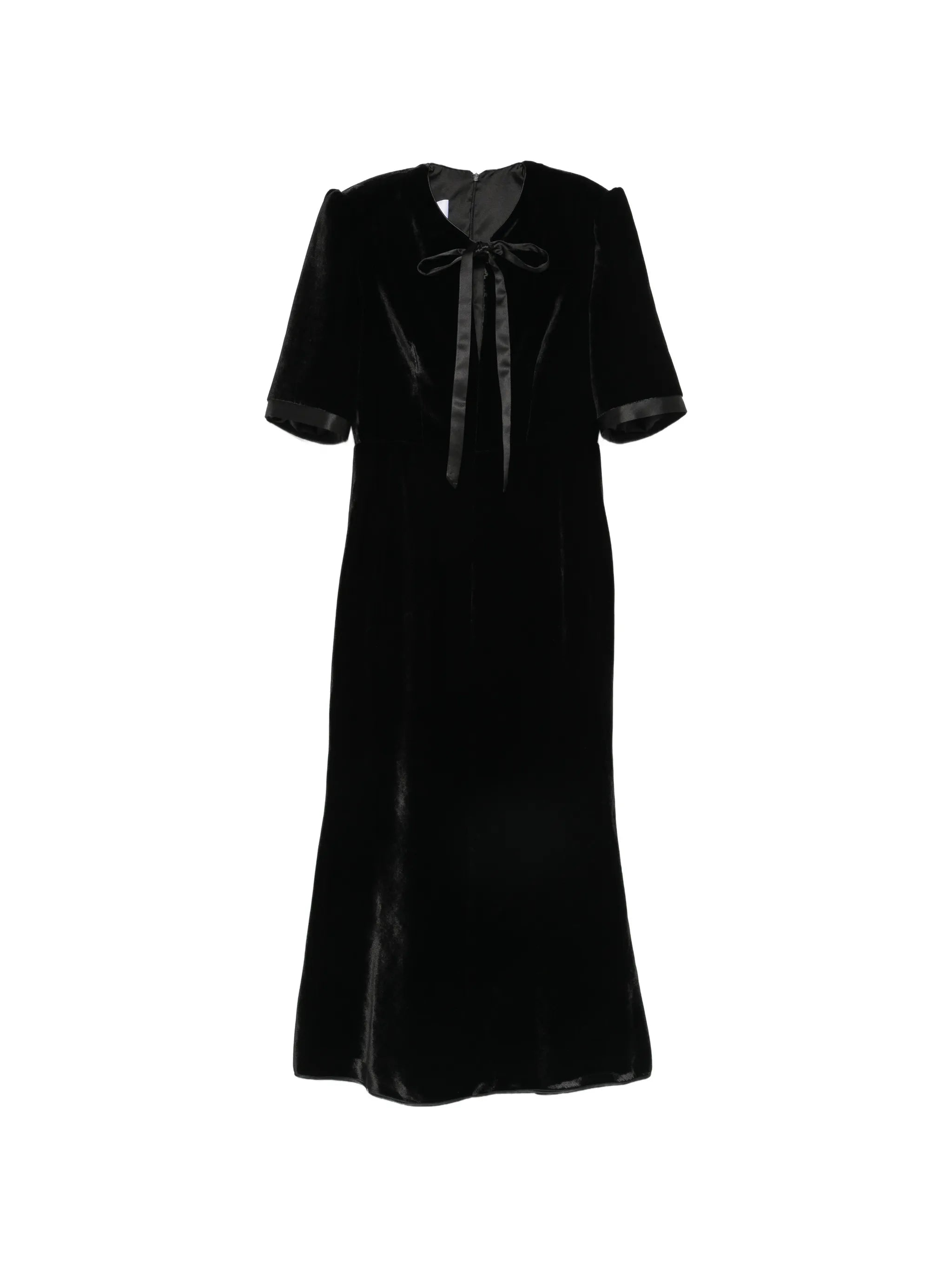 De Santis De Santis Bow-detail Velvet Midi Dress