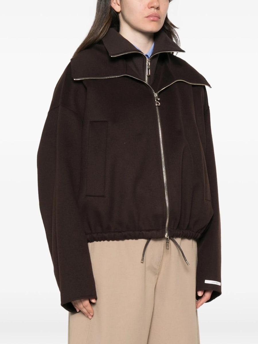 Sportmax Sportmax Layered-collar Elasticated-hem Jacket, view 3