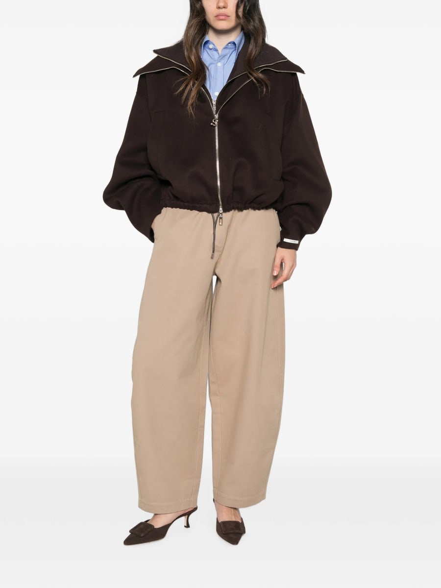 Sportmax Sportmax Layered-collar Elasticated-hem Jacket, view 5