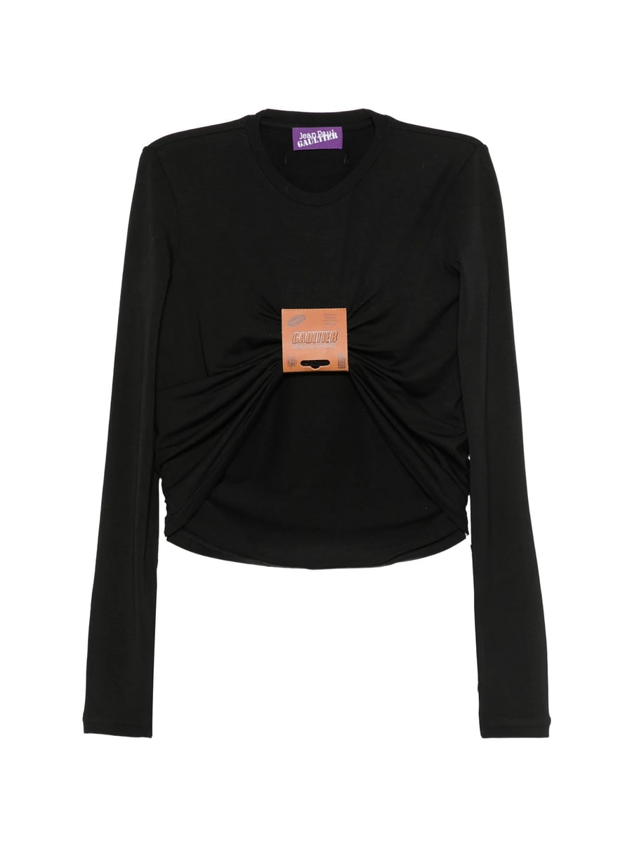 Jean Paul Gaultier Jean Paul Gaultier Gathered Logo-patch Top