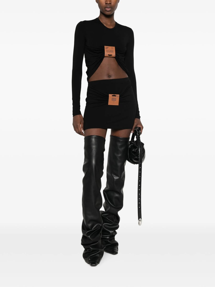 Jean Paul Gaultier Jean Paul Gaultier Gathered Logo-patch Top, view 2