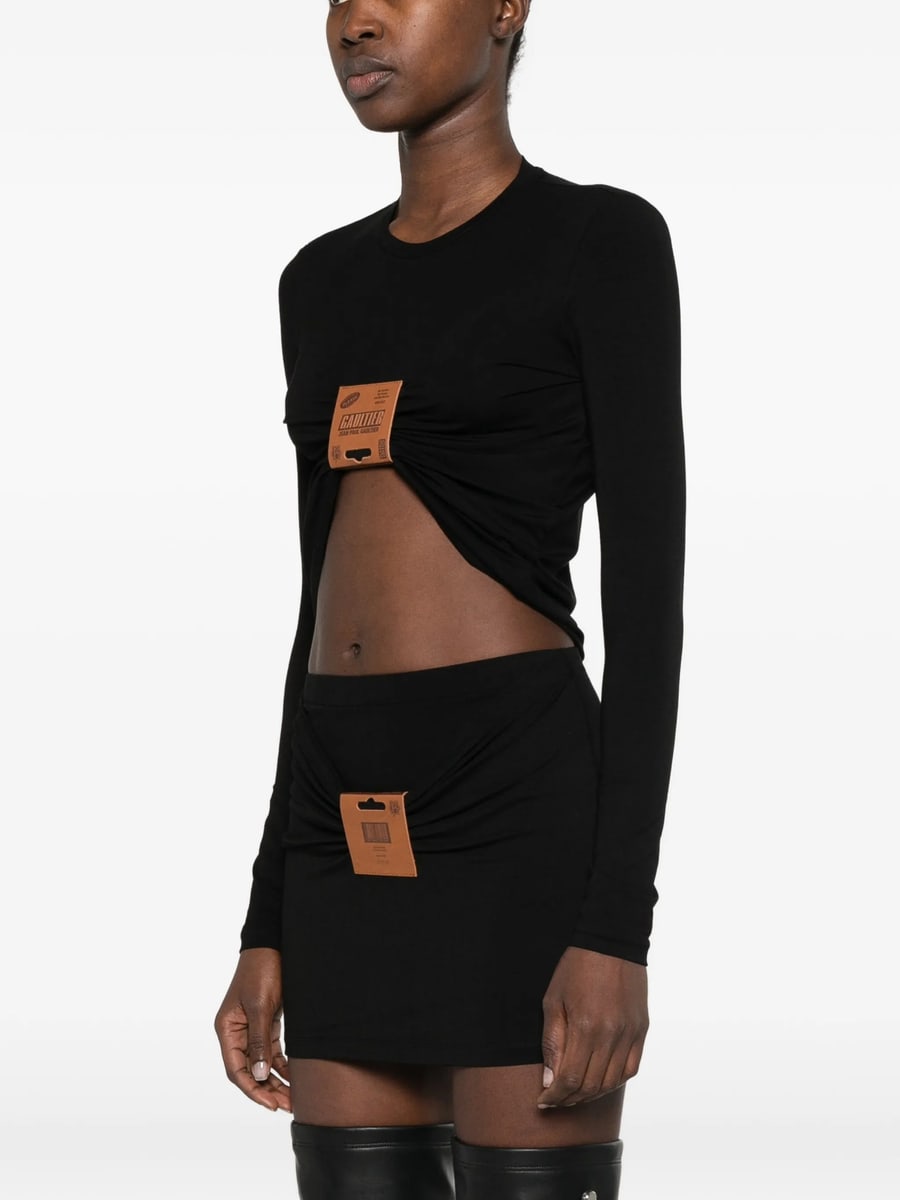 Jean Paul Gaultier Jean Paul Gaultier Gathered Logo-patch Top, view 5