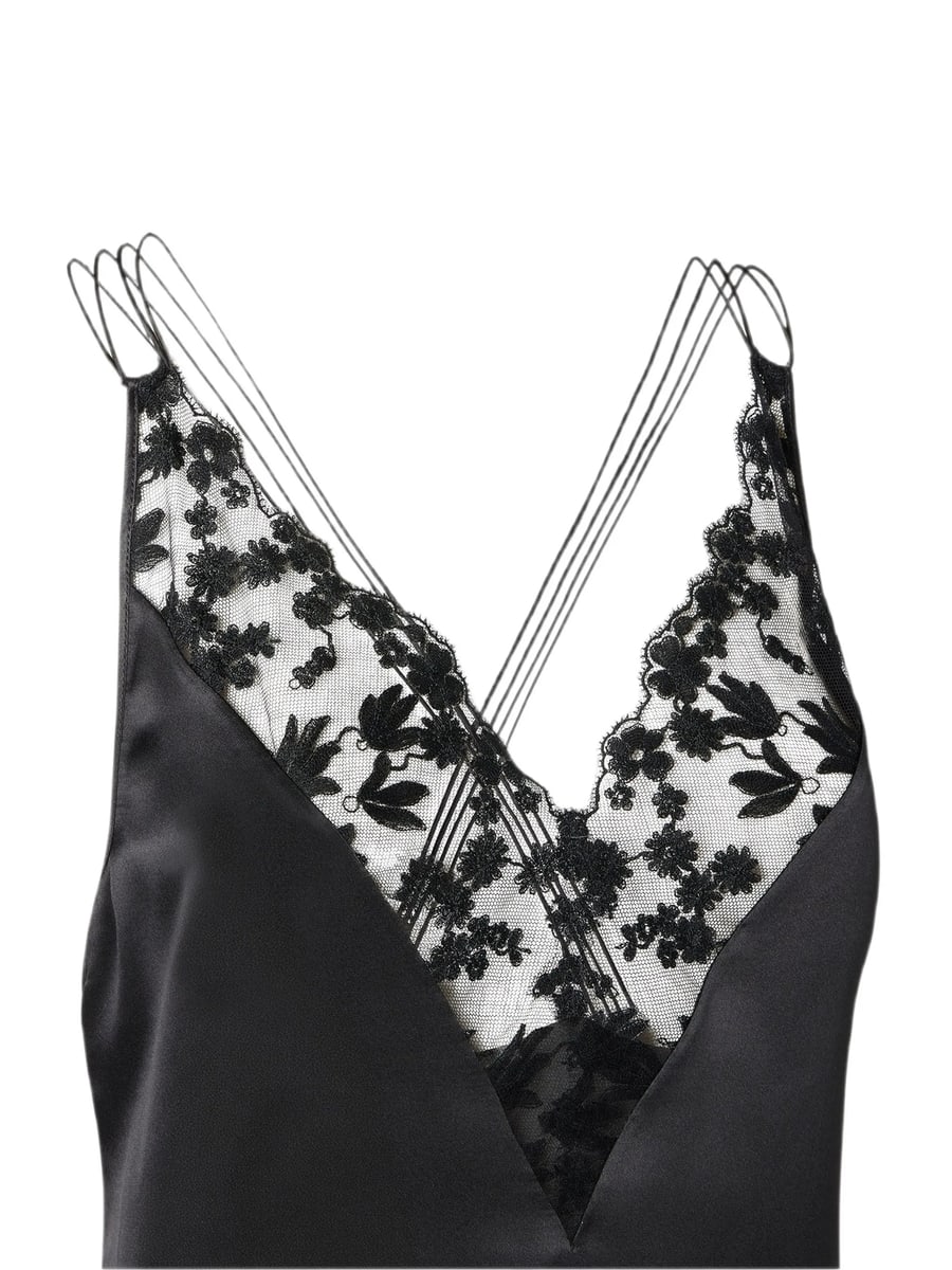 Fendi Fendi Black Silk And Lace Dress, view 2