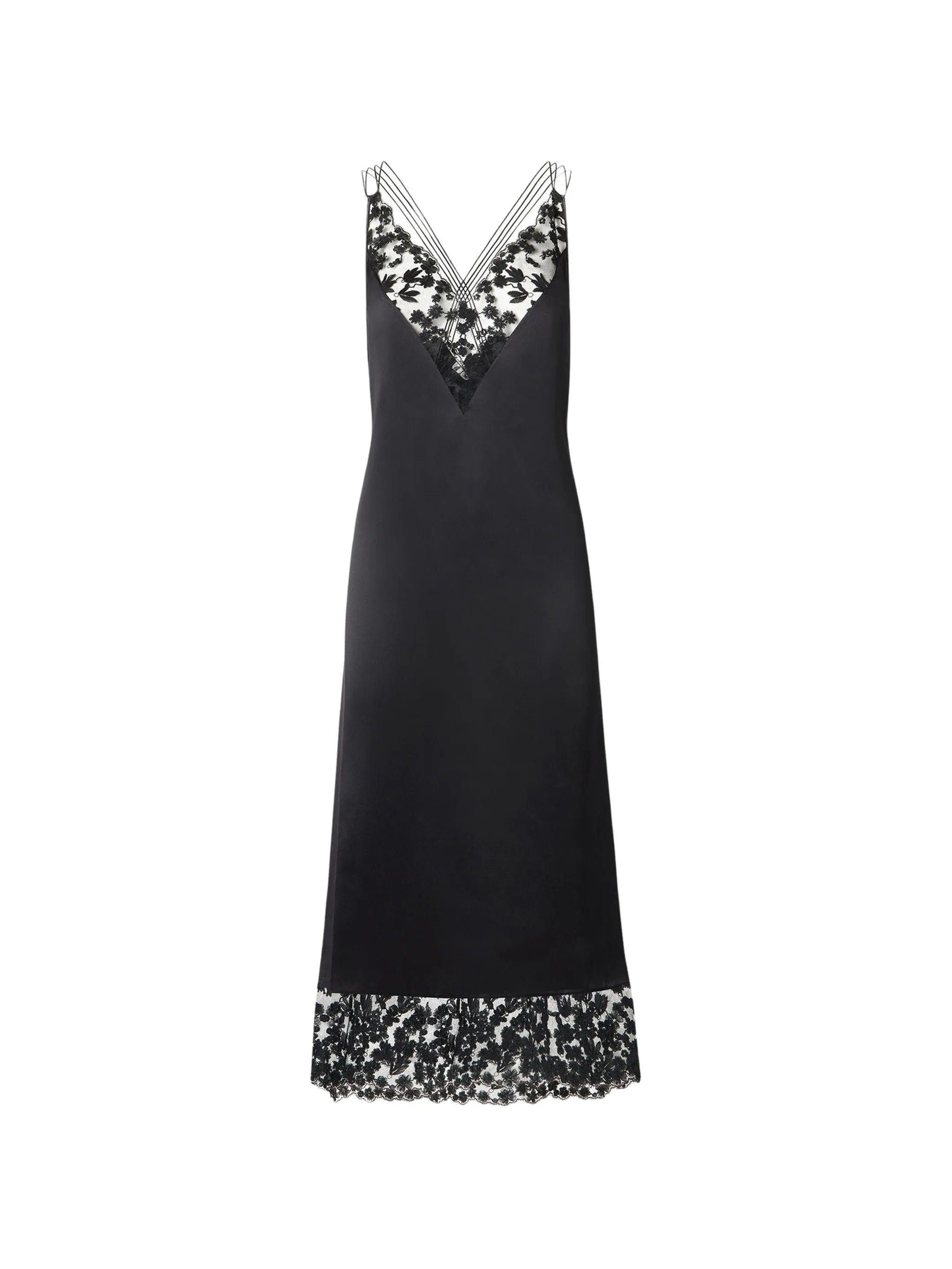 Fendi Fendi Black Silk And Lace Dress