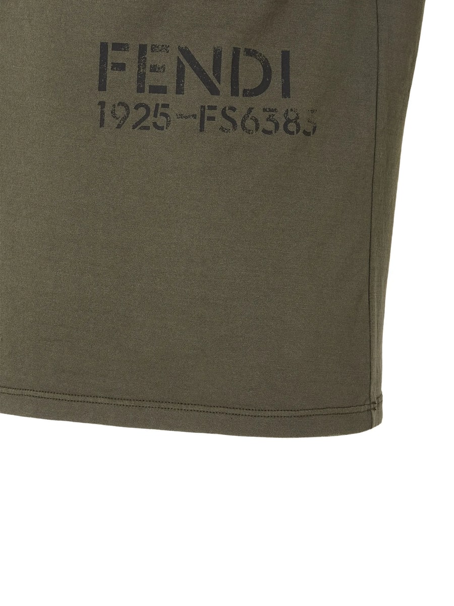 Fendi Fendi Logo-print Cotton T-shirt, view 3