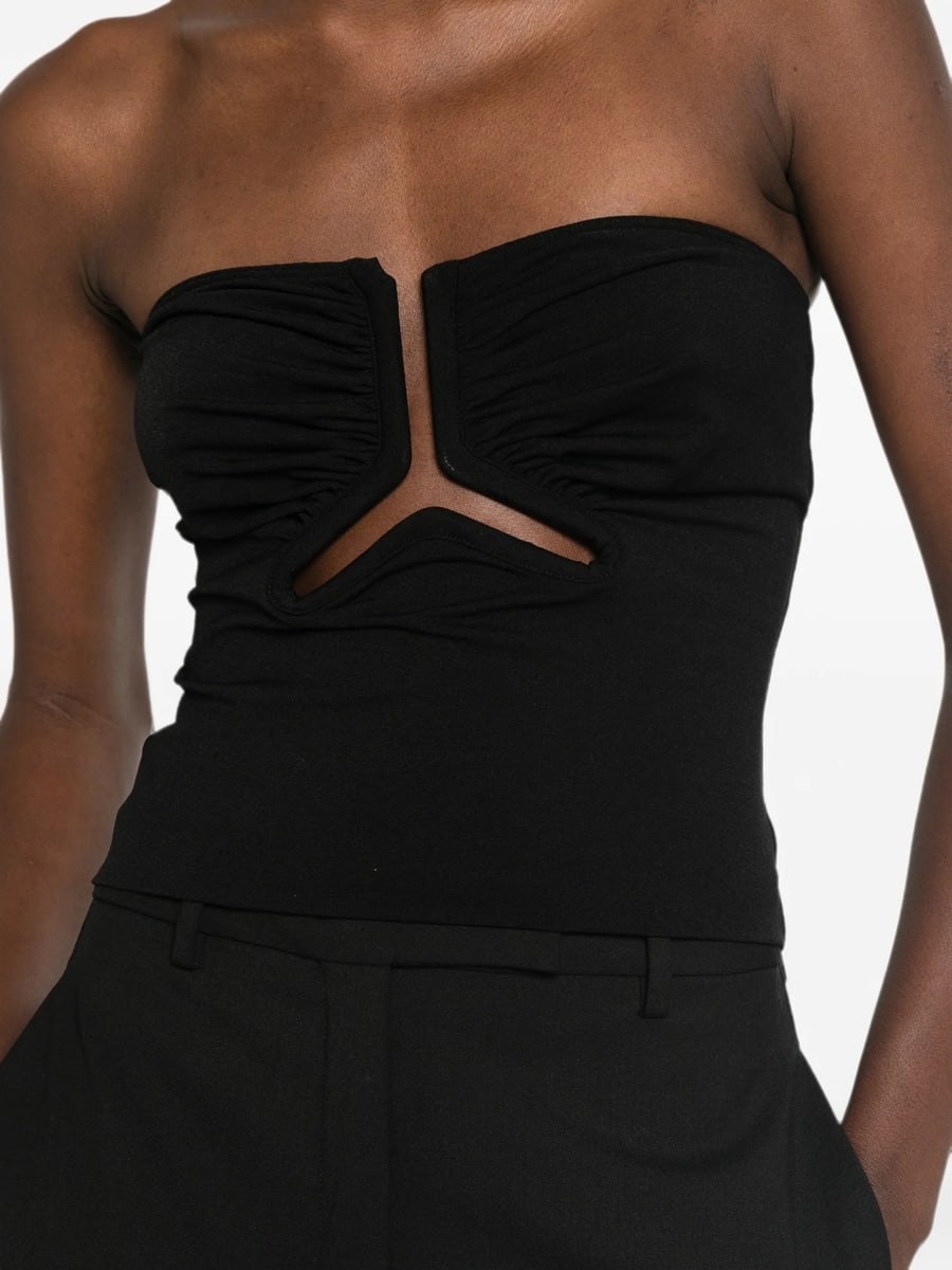 Rick Owens Rick Owens Cut-out Ruched Top, view 5