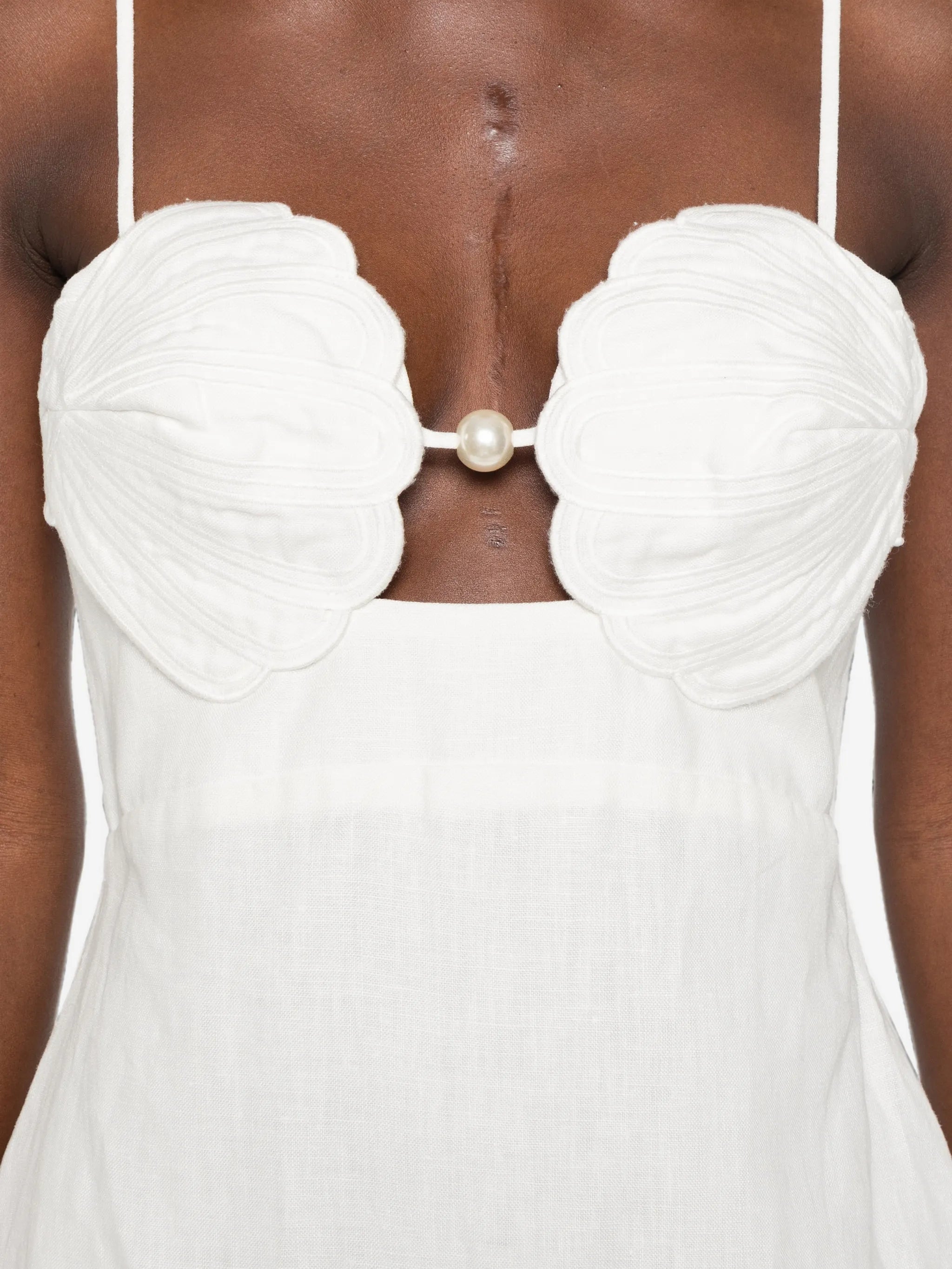 Farm Rio Farm Rio Shell-detail Bodice Pearl Midi Dress, view 2