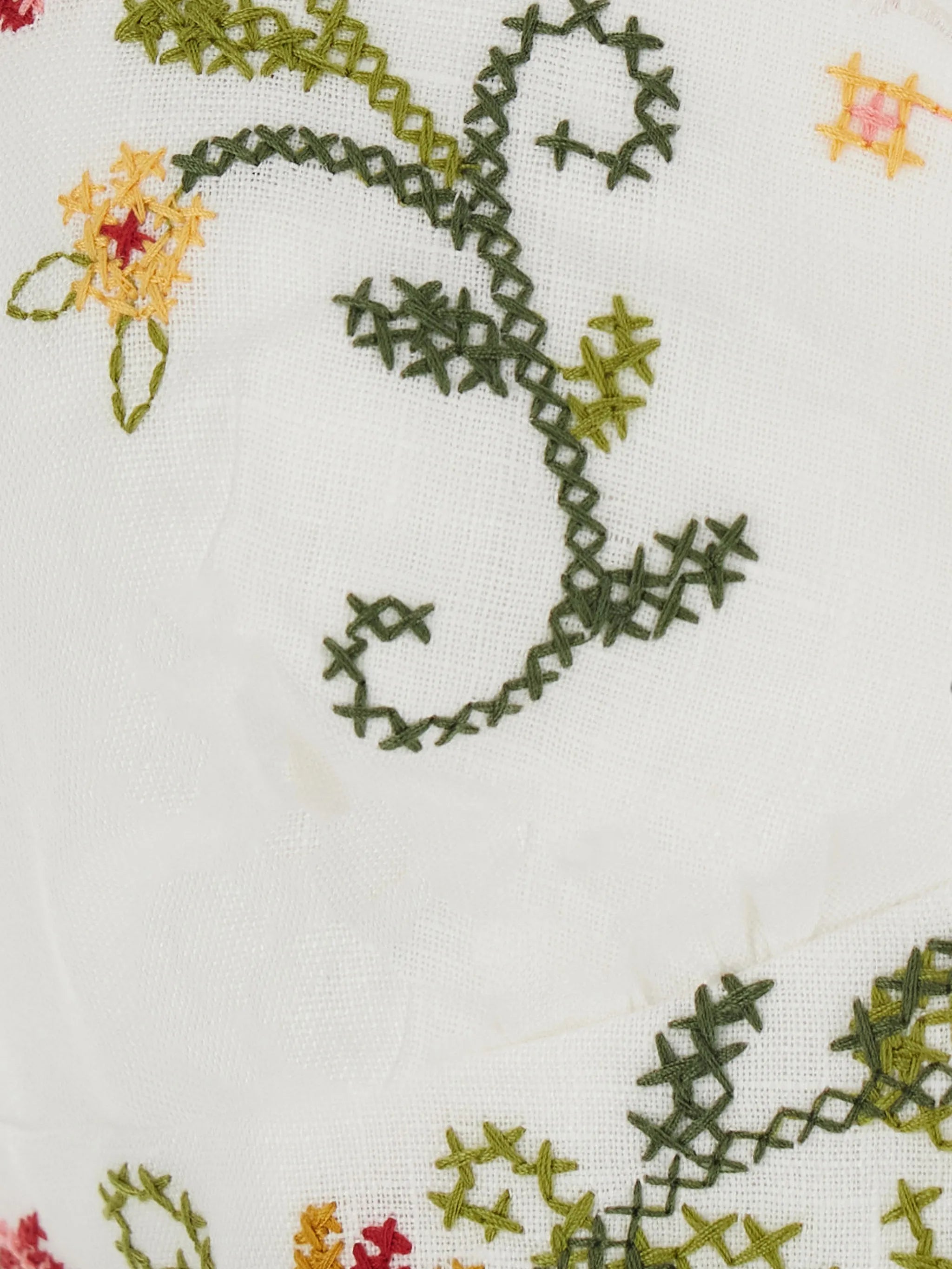 Farm Rio Farm Rio Floral-embroidered Scalloped Dress, view 2