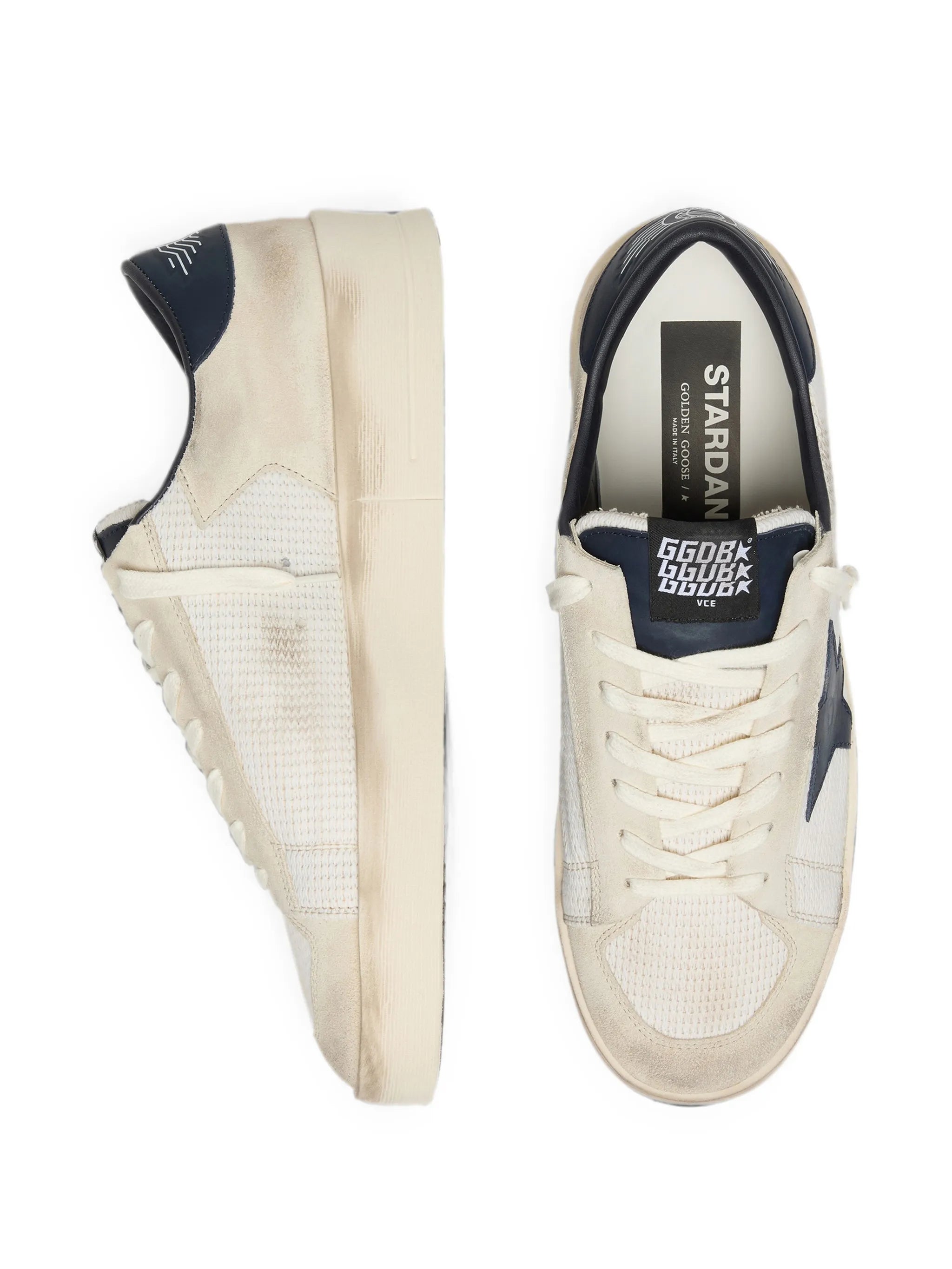 Golden Goose Golden Goose Stardan In Beige Suede With Blue Star, view 2