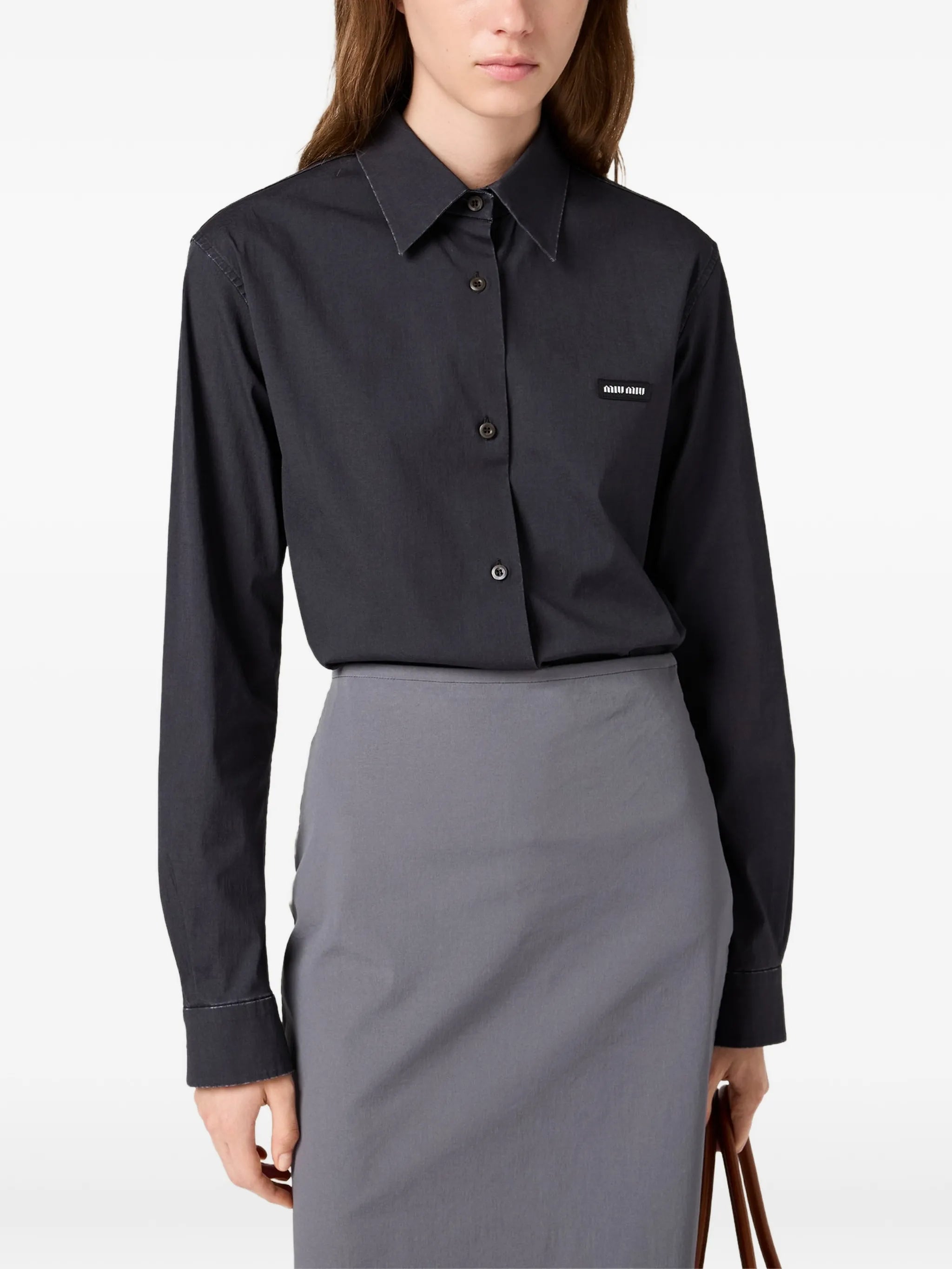 Miu Miu Miu Miu Stretch Poplin Shirt, view 2