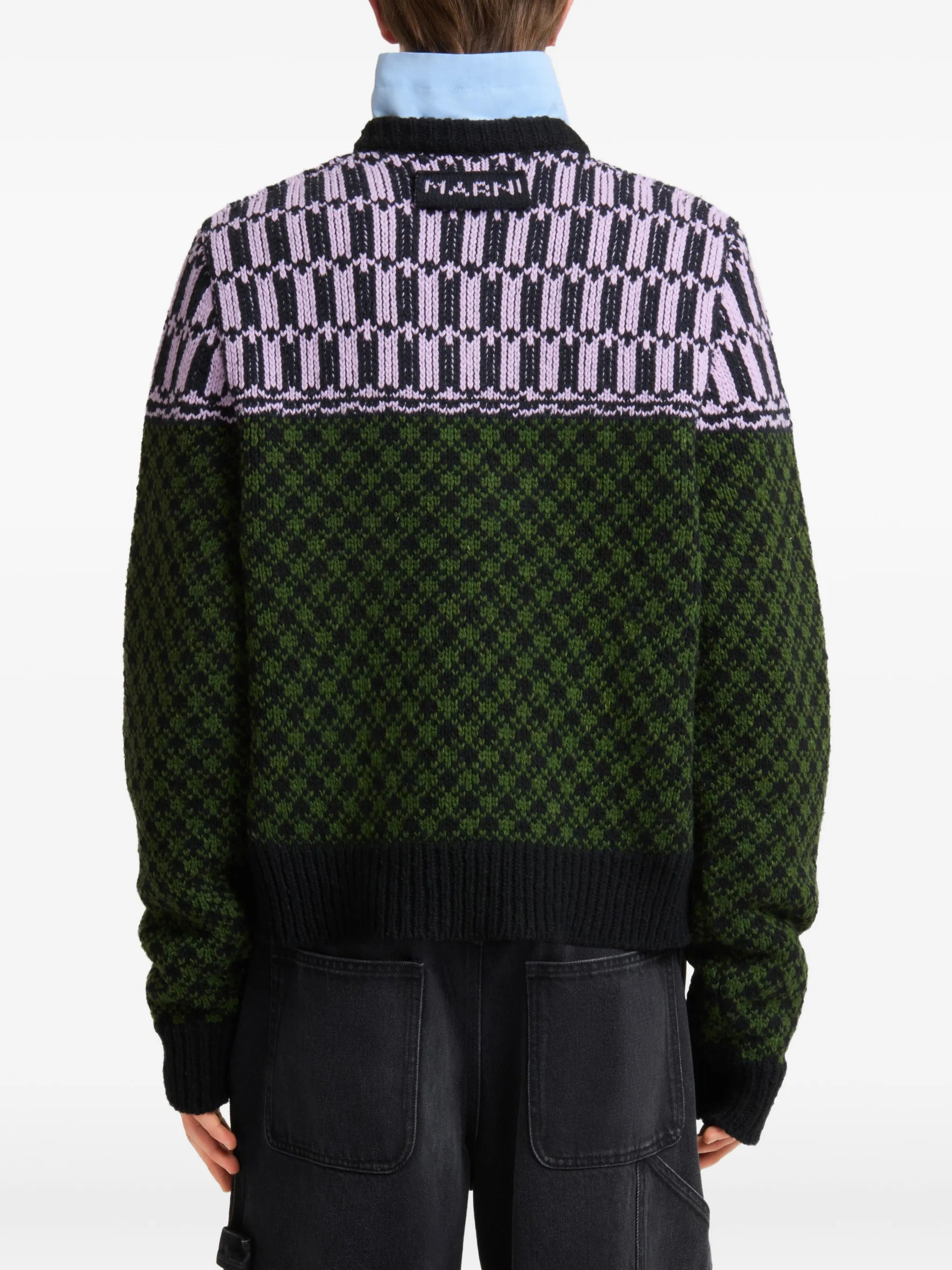 Marni Marni Jacquard-knit Geometric-motif Sweater, view 2
