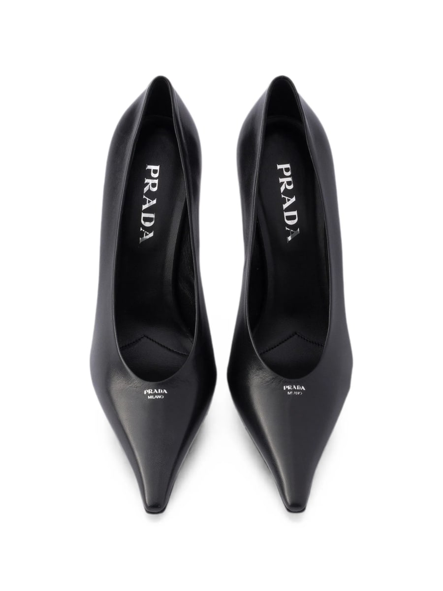 Prada Prada Decollete Leather Pumps, view 3