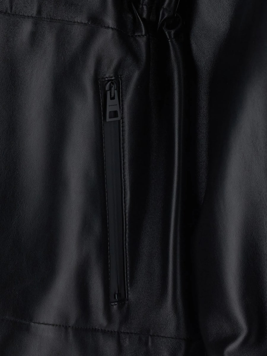 Givenchy Givenchy Elasticated-waist Leather Relaxed Fit Jacket, view 2