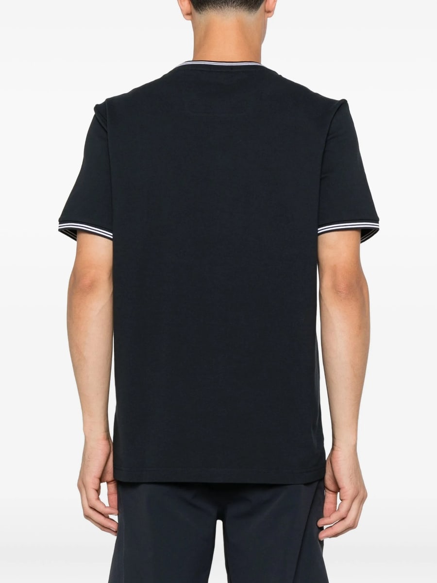 Boss Boss Stretch-cotton T-shirt With Stripes And Logo, view 2