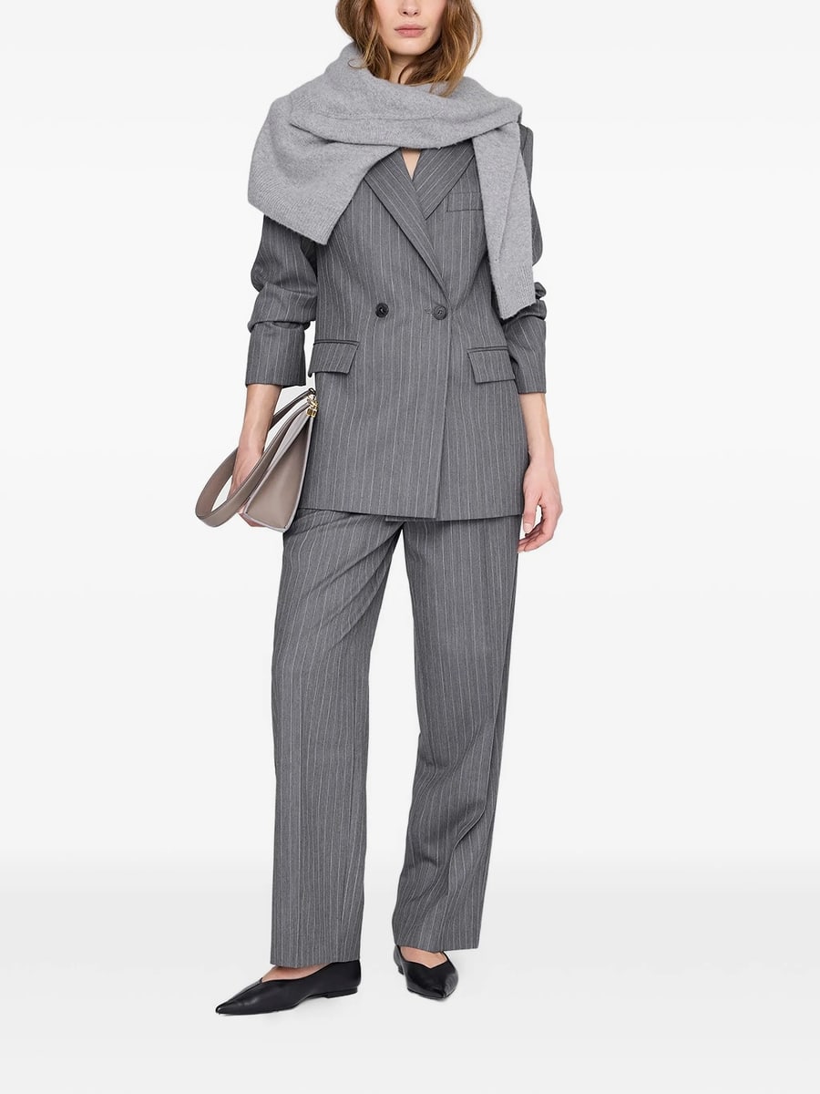 Anine Bing Anine Bing Pinstripe-pattern Double-breasted Blazer, view 3