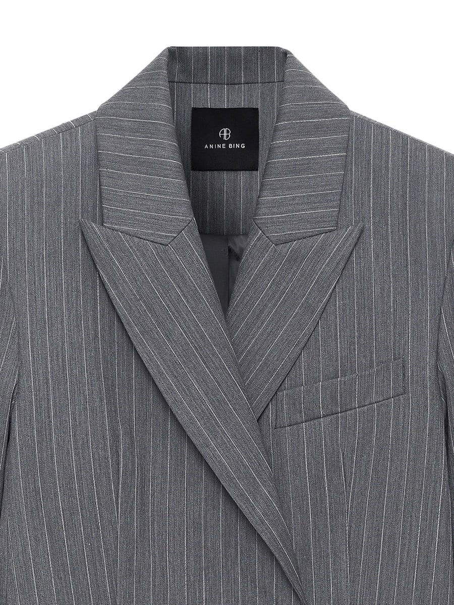 Anine Bing Anine Bing Pinstripe-pattern Double-breasted Blazer, view 5