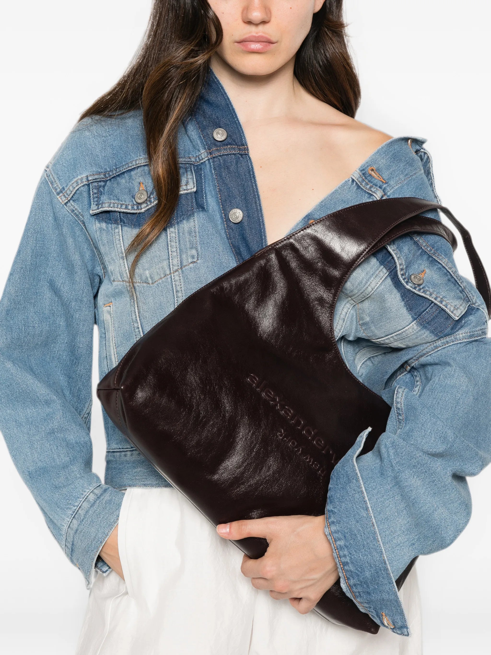 Alexander Wang Alexander Wang Medium Pike Logo-embossed Leather Tote Bag, view 2