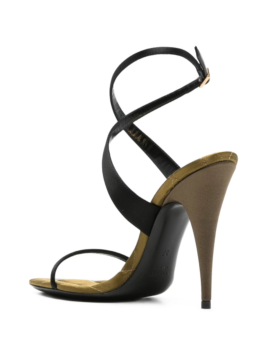 Saint Laurent Saint Laurent Ivresse Quilted Crossover-strap Sandals, view 3