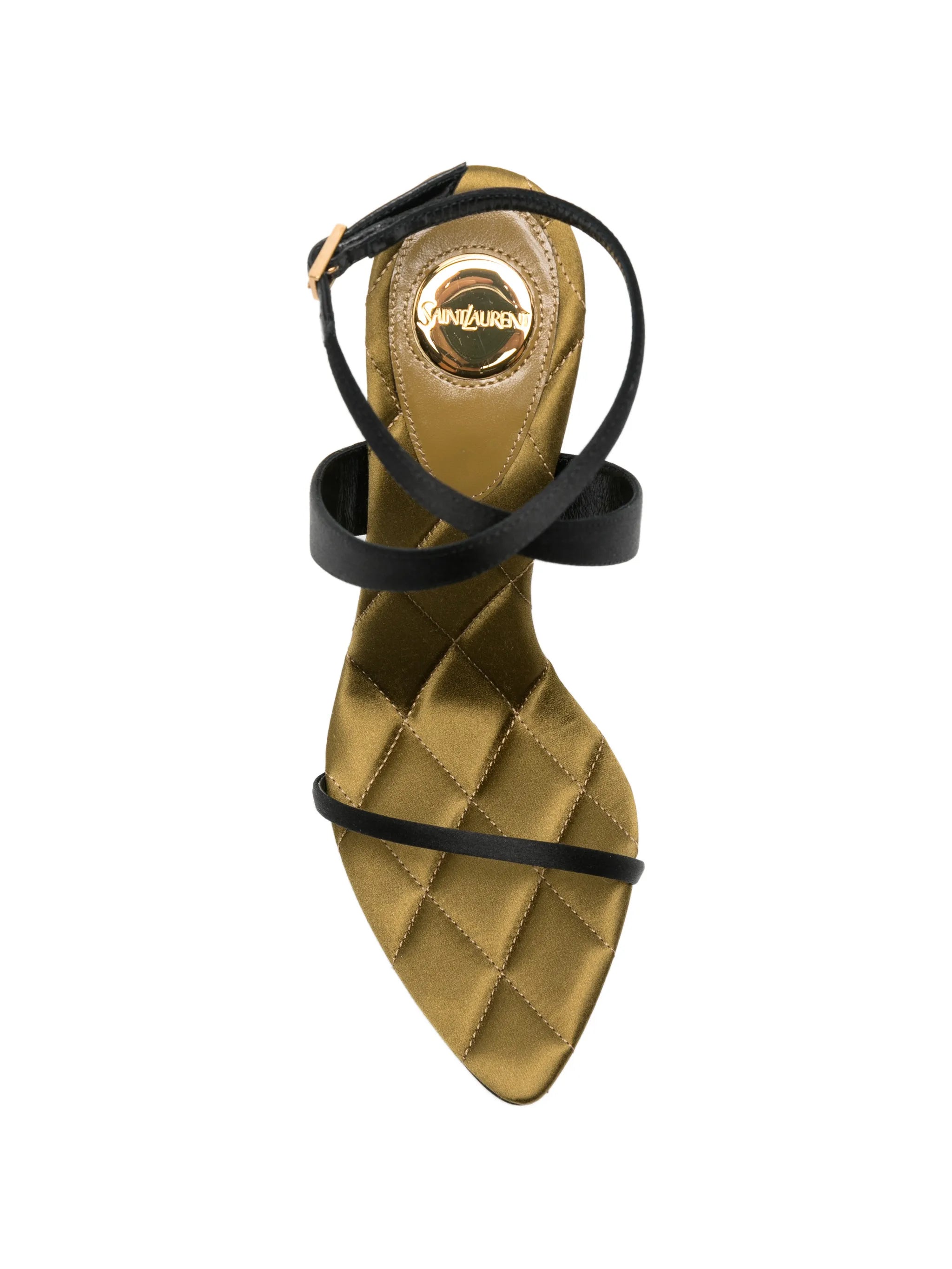 Saint Laurent Saint Laurent Ivresse Quilted Crossover-strap Sandals, view 2