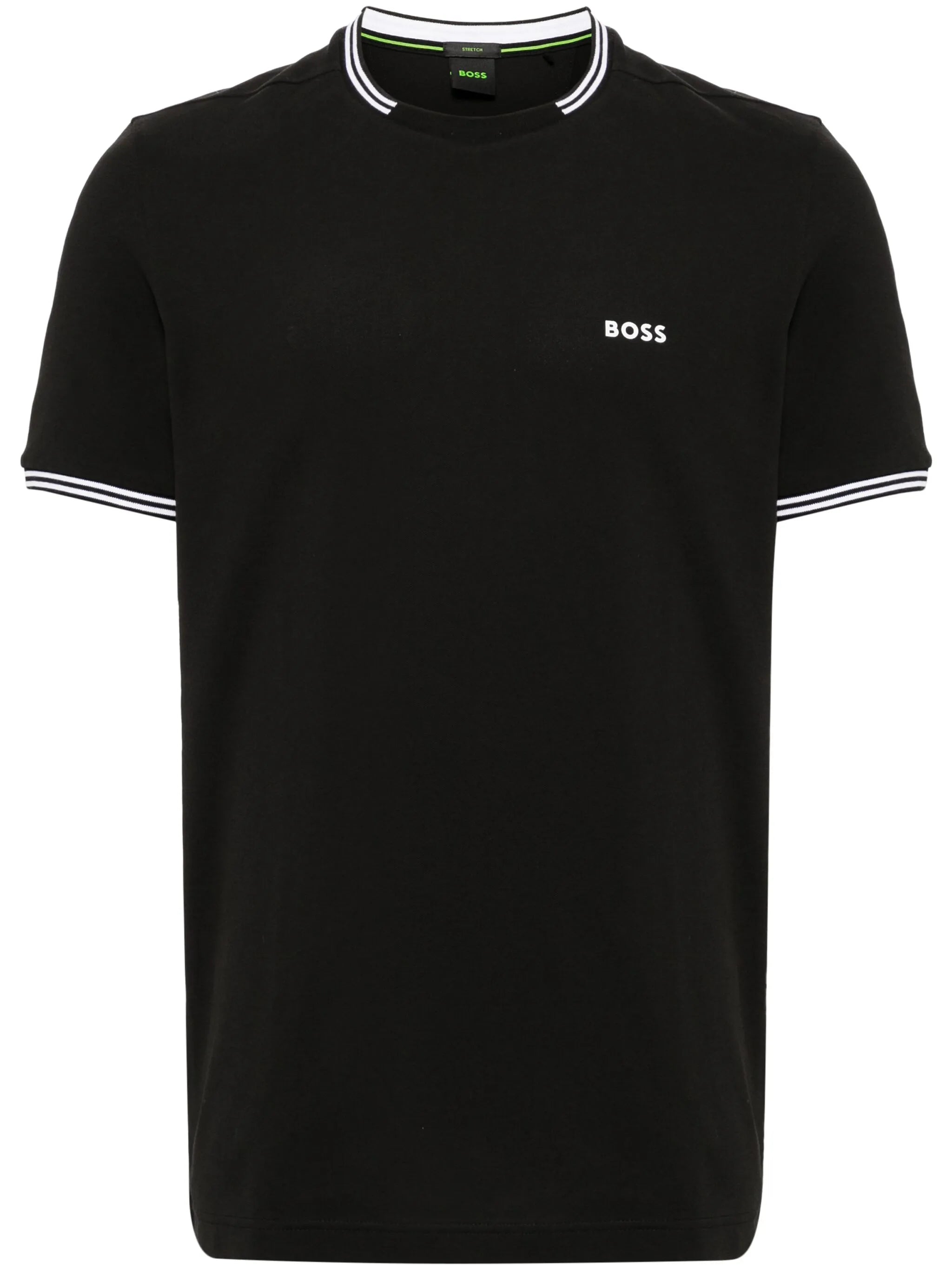 Boss Boss Stretch-cotton T-shirt With Stripes And Logo