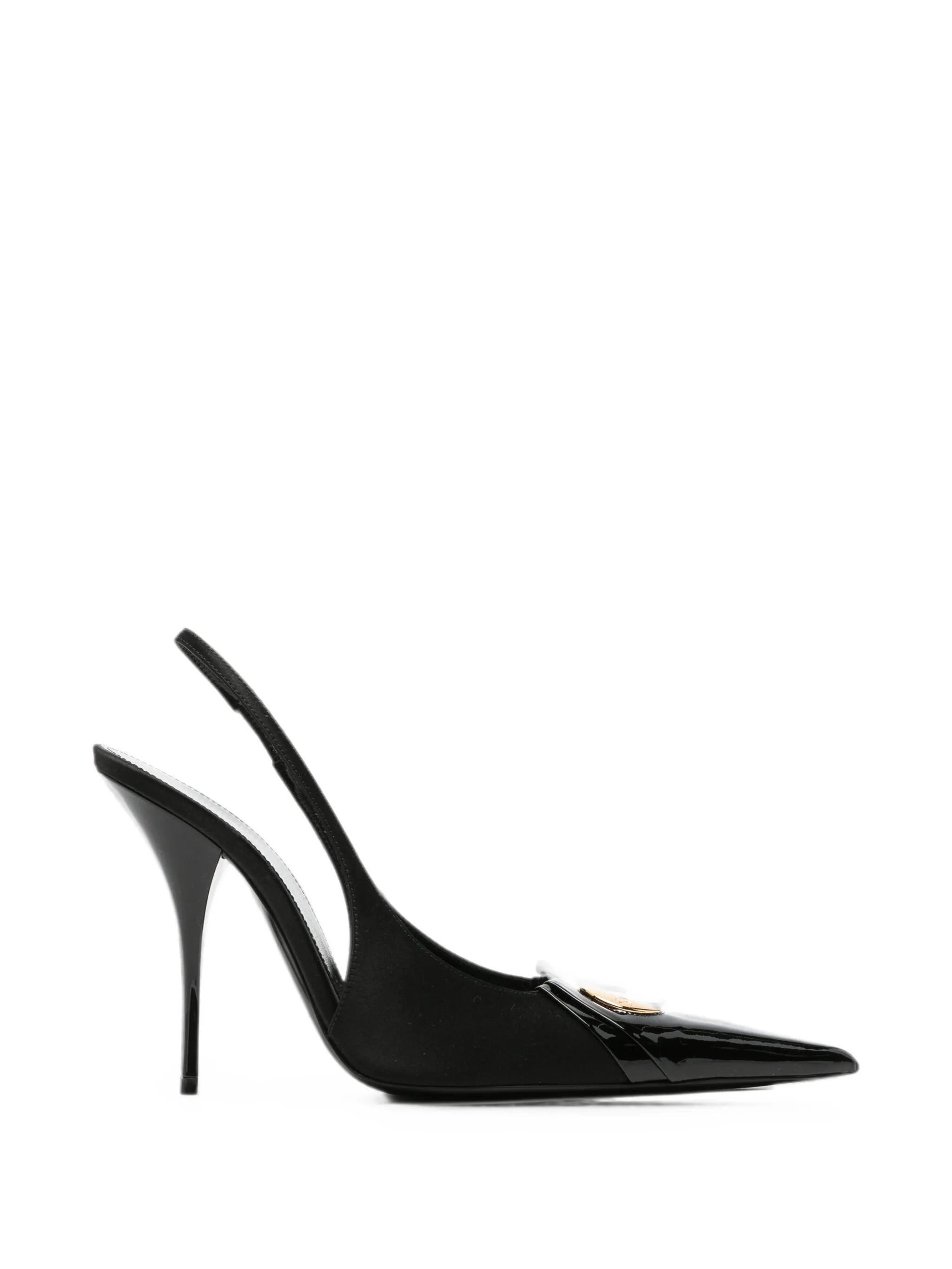 Saint Laurent Saint Laurent Louis Slingback Pumps In Patent Leather And Satin