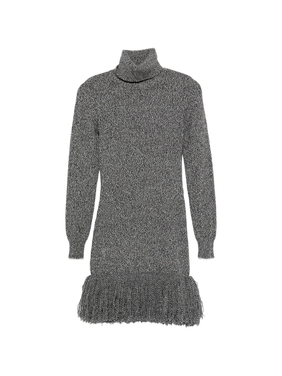 Ely Ely Ely Ely Roll-neck Fringed Mini Dress
