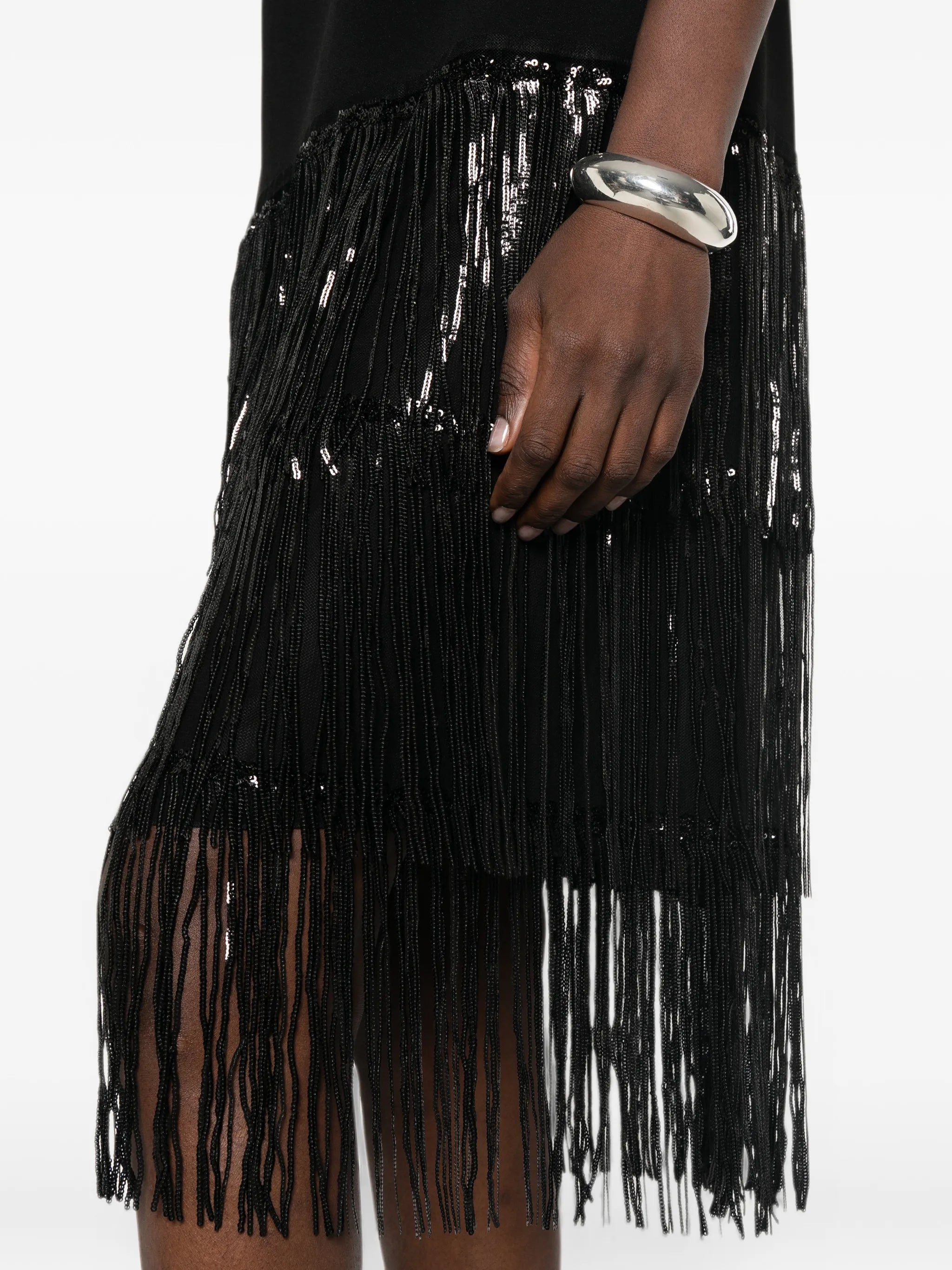 De Santis De Santis Sequin-embellished Fringed Midi Dress, view 2