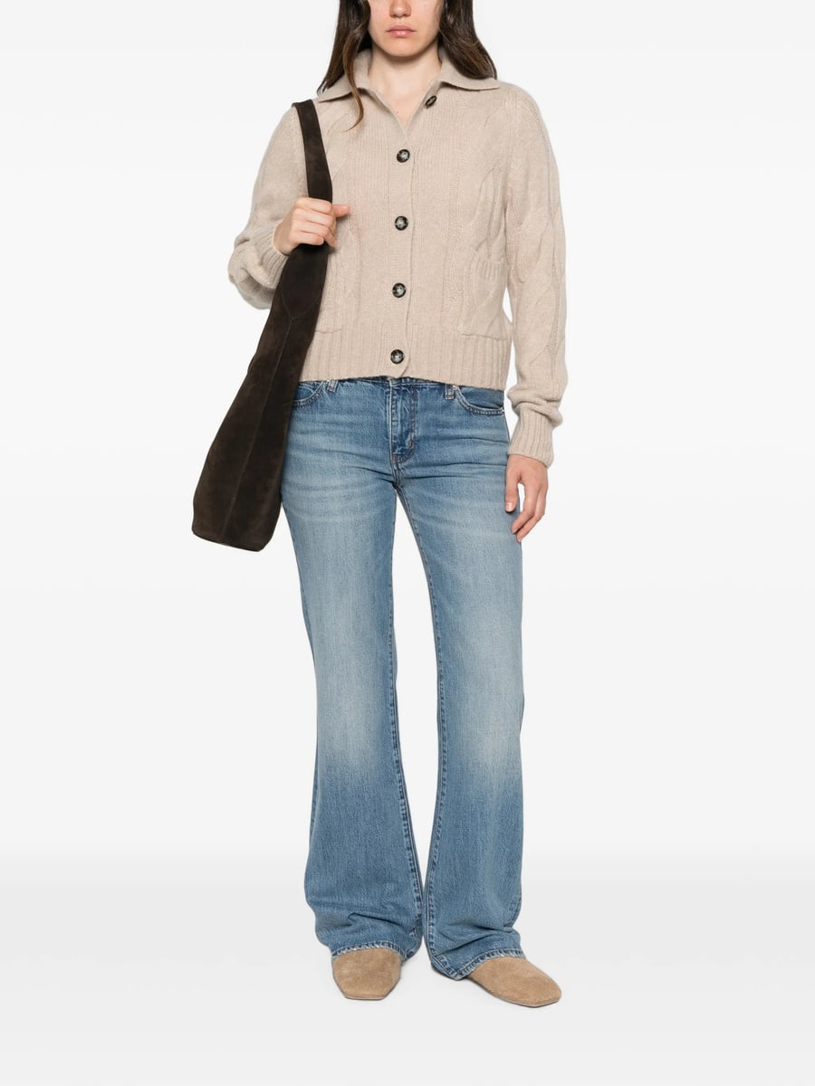 Allude Allude Cable-knit Button-up Cardigan, view 2