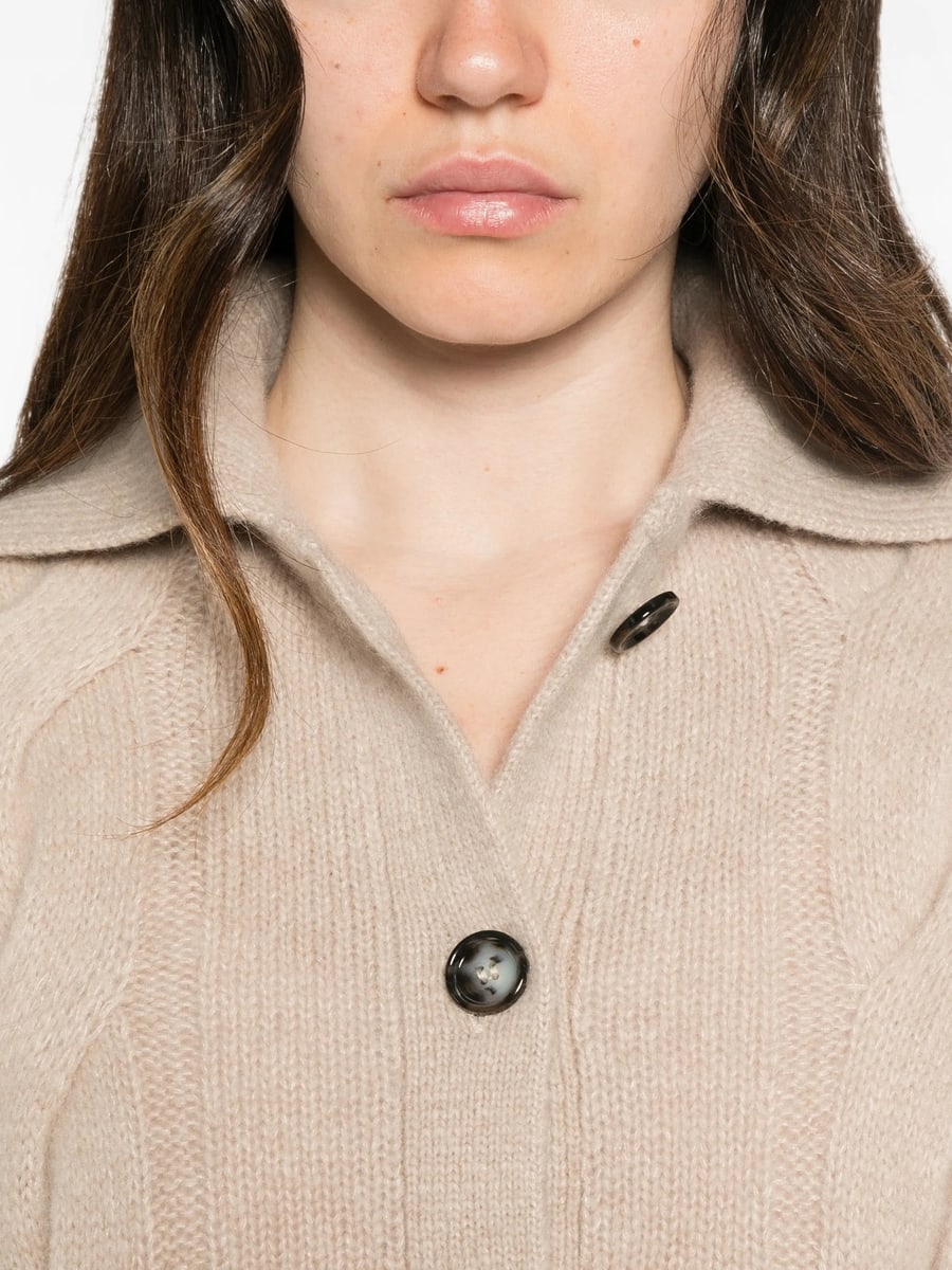 Allude Allude Cable-knit Button-up Cardigan, view 4
