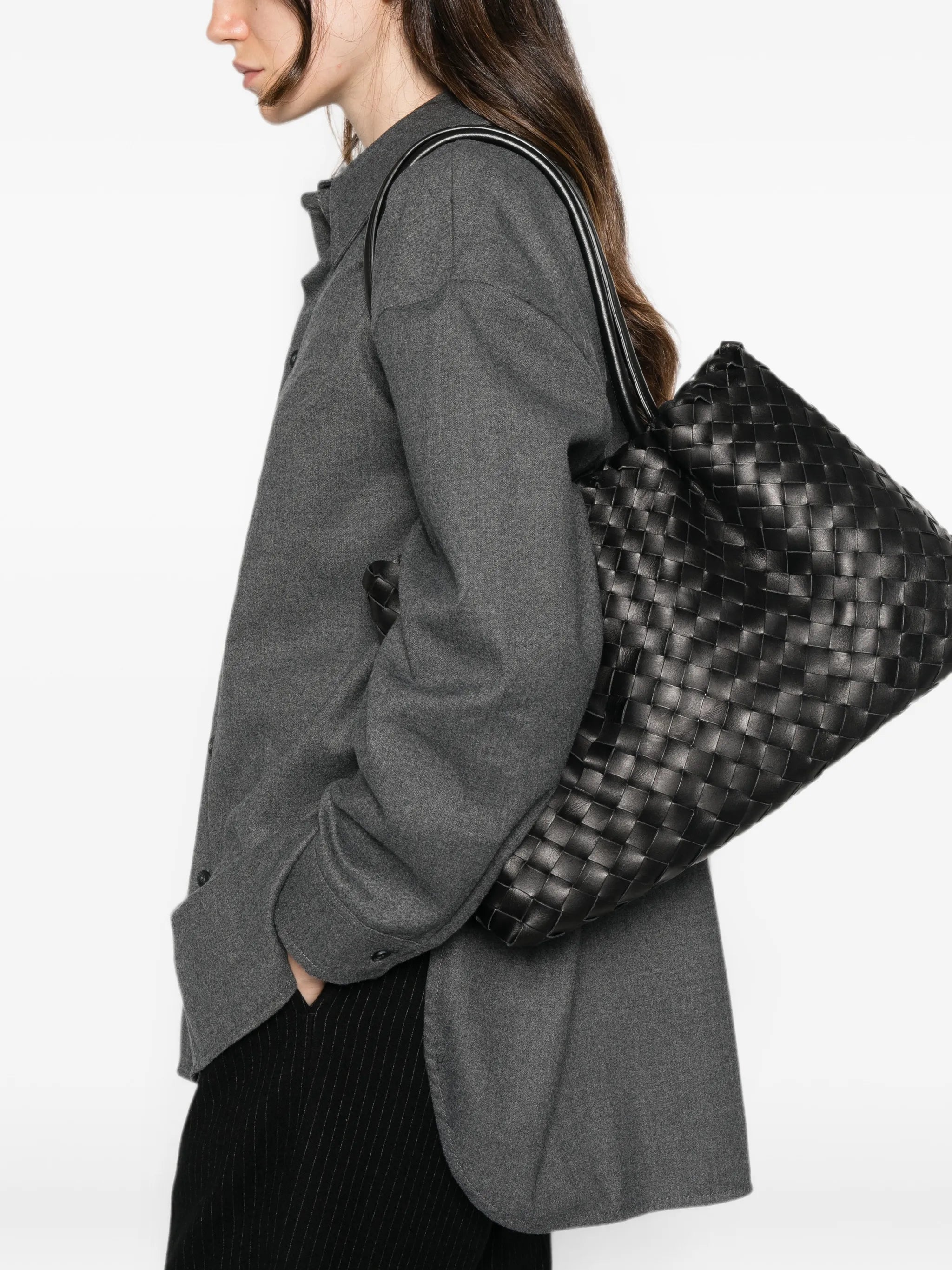 Elleme Elleme Medium Dimple Woven Tote Bag, view 2