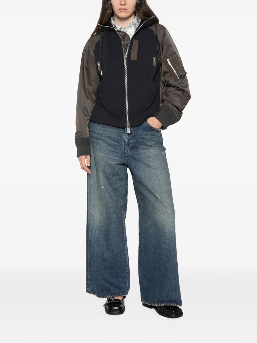 Sacai Sacai Panelled Hooded Jacket, view 2